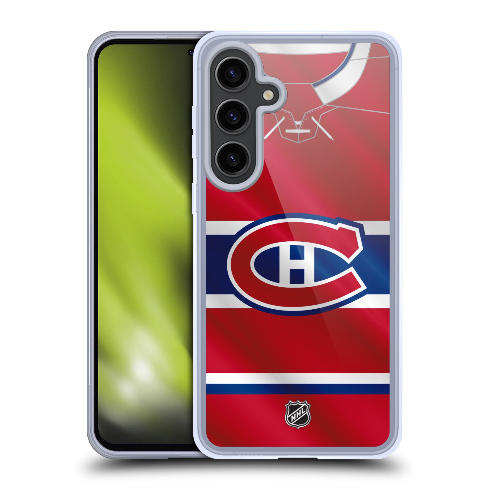 Silikonové lesklé pouzdro na mobil Samsung Galaxy S24 Plus - NHL - Dres Montreal Canadiens (Silikonový kryt, obal, pouzdro na mobilní telefon Samsung Galaxy S24 Plus s licencovaným motivem NHL - Dres Montreal Canadiens)