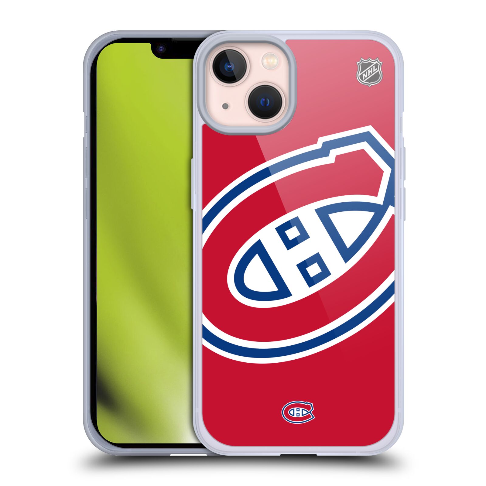Silikonové pouzdro na mobil Apple iPhone 13 - NHL - Velké logo Montreal Canadiens (Silikonový kryt, obal, pouzdro na mobilní telefon Apple iPhone 13 s licencovaným motivem NHL - Velké logo Montreal Canadiens)