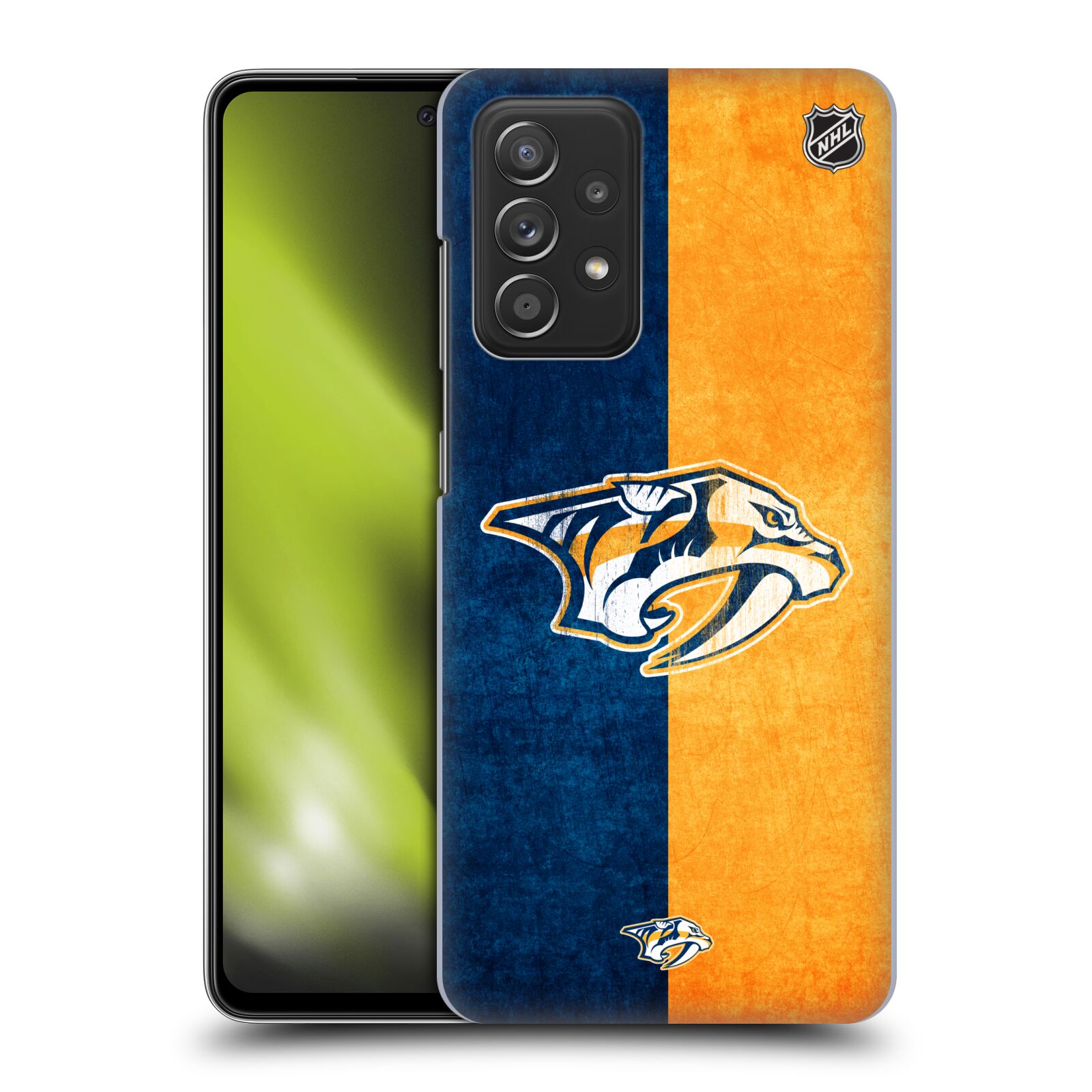 Plastové pouzdro na mobil Samsung Galaxy A52 / A52 5G / A52s 5G - NHL - Půlené logo Nashville Predators