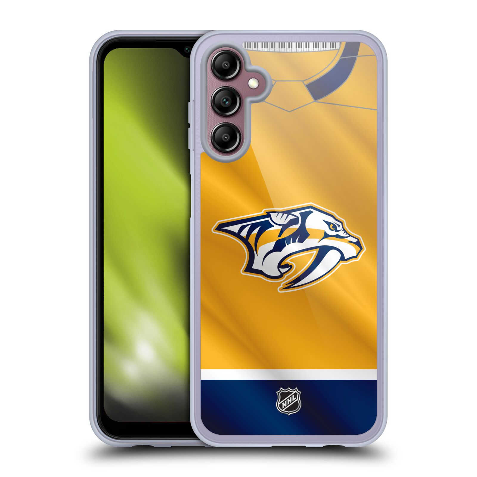 Silikonové pouzdro na mobil Samsung Galaxy A14 5G / LTE - NHL - Dres Nashville Predators (Silikonový kryt, obal, pouzdro na mobilní telefon Samsung Galaxy A14 5G / LTE s licencovaným motivem NHL - Dres Nashville Predators)