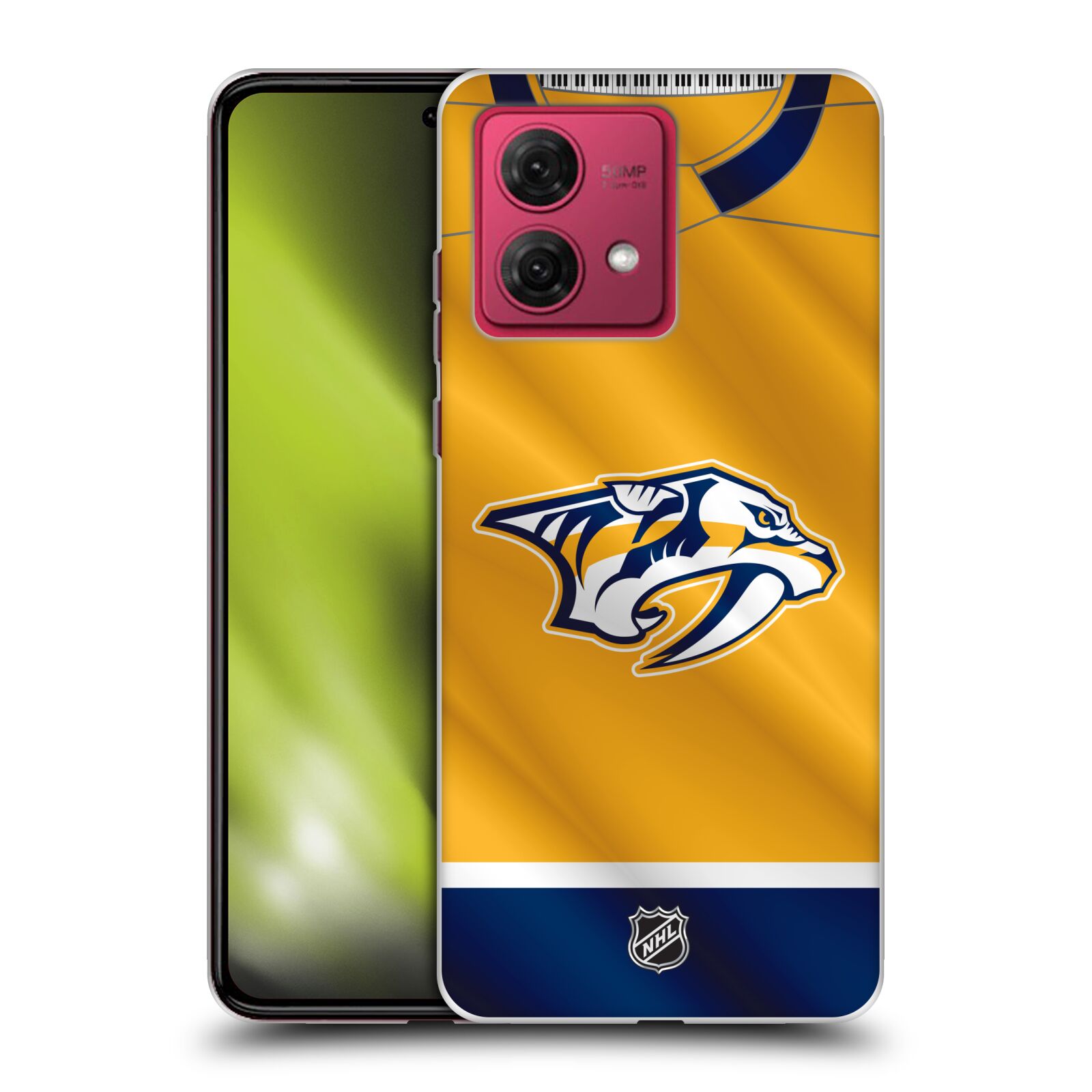 Silikonové pouzdro na mobil Motorola Moto G84 5G - NHL - Dres Nashville Predators (Silikonový kryt, obal, pouzdro na mobilní telefon Motorola Moto G84 5G s licencovaným motivem NHL - Dres Nashville Predators)