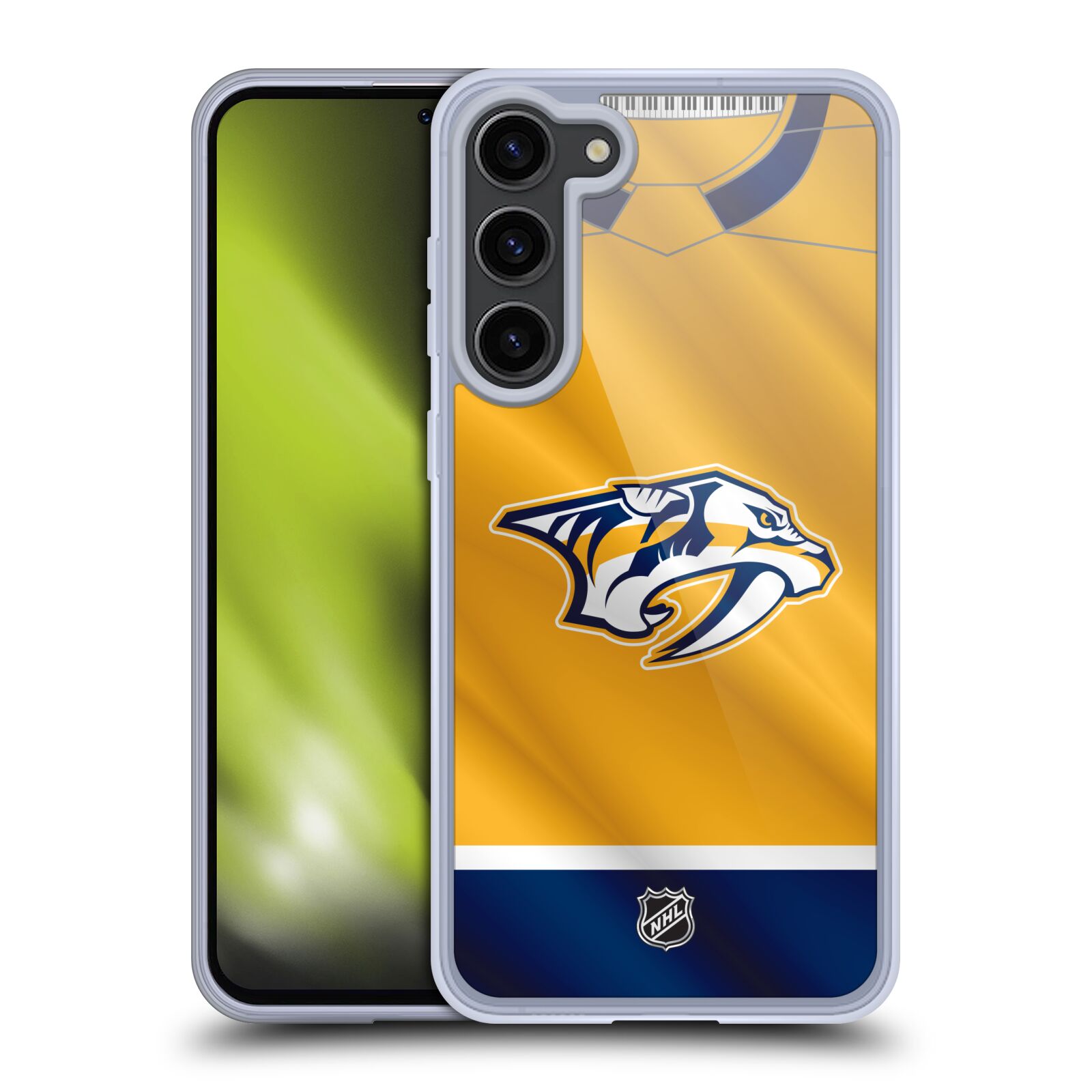 Silikonové pouzdro na mobil Samsung Galaxy S23 Plus - NHL - Dres Nashville Predators (Silikonový kryt, obal, pouzdro na mobilní telefon Samsung Galaxy S23 Plus s licencovaným motivem NHL - Dres Nashville Predators)