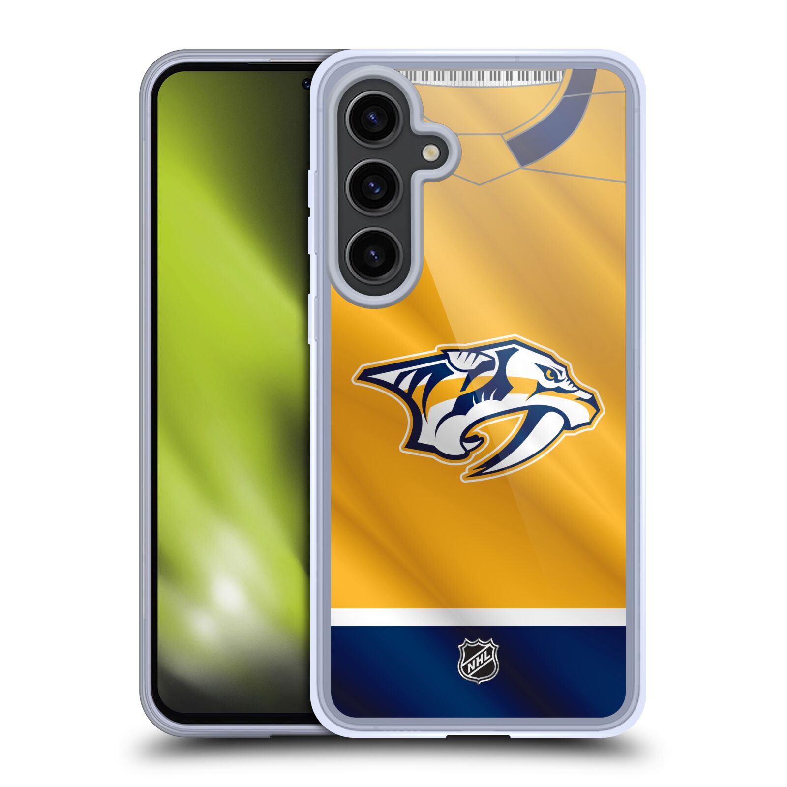 Silikonové lesklé pouzdro na mobil Samsung Galaxy S24 Plus - NHL - Dres Nashville Predators (Silikonový kryt, obal, pouzdro na mobilní telefon Samsung Galaxy S24 Plus s licencovaným motivem NHL - Dres Nashville Predators)