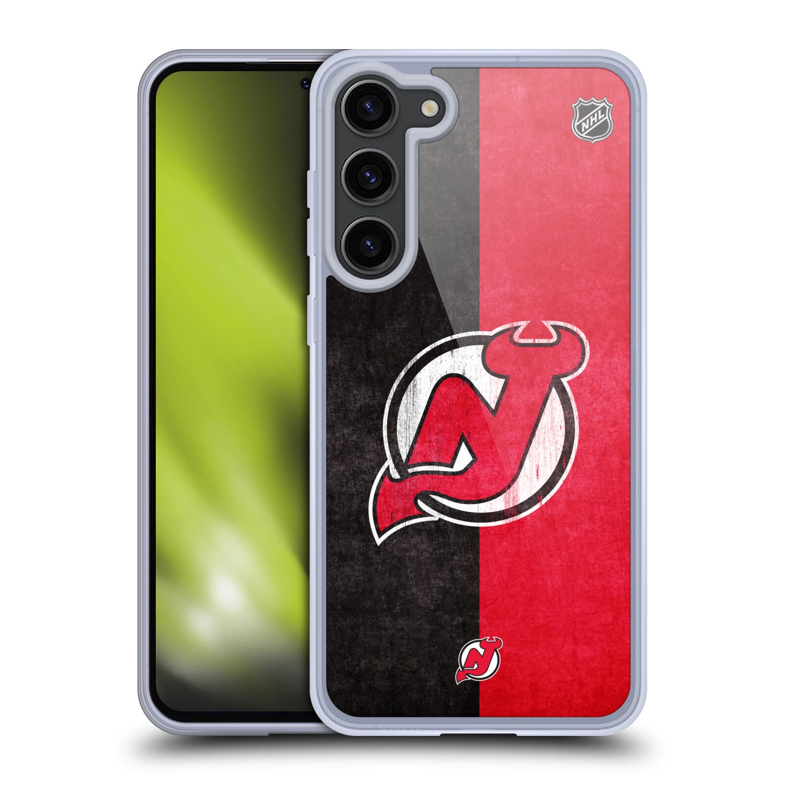 Silikonové pouzdro na mobil Samsung Galaxy S23 Plus - NHL - Půlené logo New Jersey Devils (Silikonový kryt, obal, pouzdro na mobilní telefon Samsung Galaxy S23 Plus s licencovaným motivem NHL - Půlené logo New Jersey Devils)