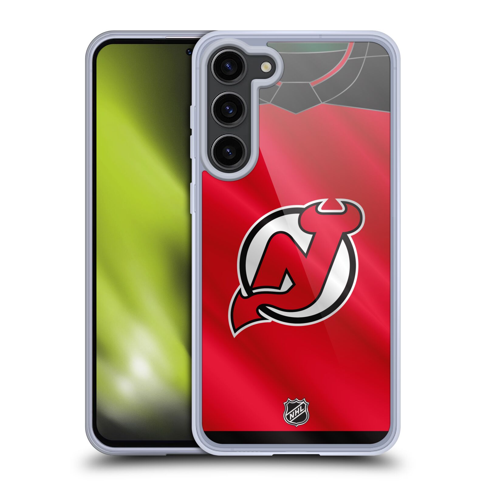 Silikonové pouzdro na mobil Samsung Galaxy S23 Plus - NHL - Dres New Jersey Devils (Silikonový kryt, obal, pouzdro na mobilní telefon Samsung Galaxy S23 Plus s licencovaným motivem NHL - Dres New Jersey Devils)