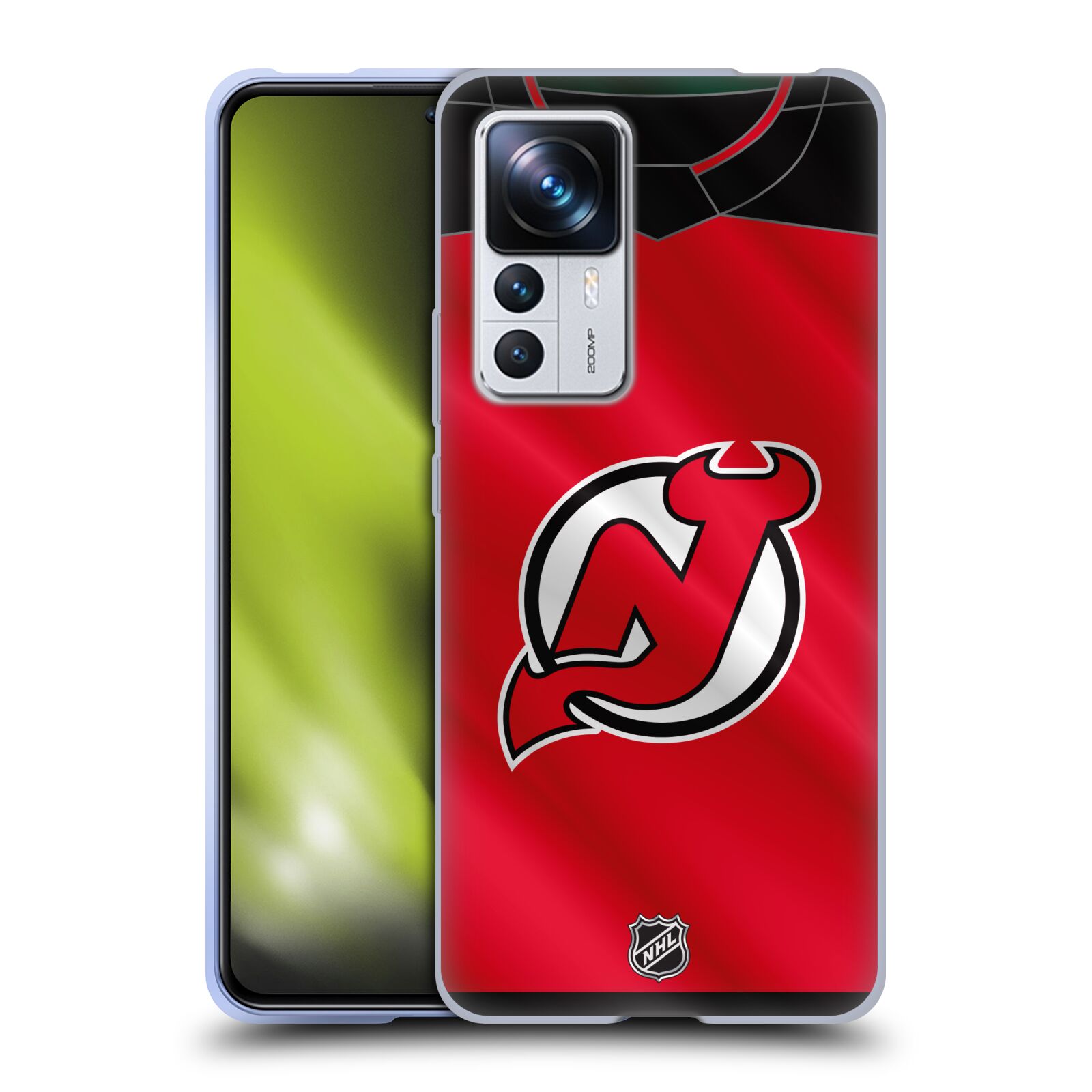Silikonové pouzdro na mobil Xiaomi 12T / 12T Pro - NHL - Dres New Jersey Devils (Silikonový kryt, obal, pouzdro na mobilní telefon Xiaomi 12T / 12T Pro s licencovaným motivem NHL - Dres New Jersey Devils)