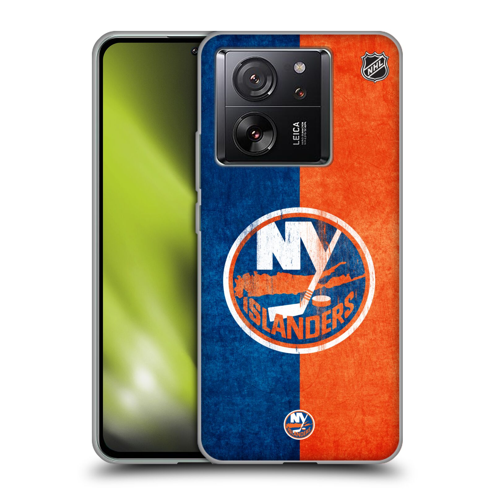 Silikonové pouzdro na mobil Xiaomi 13T / 13T Pro - NHL - Půlené logo New York Islanders (Silikonový kryt, obal, pouzdro na mobilní telefon Xiaomi 13T / 13T Pro s licencovaným motivem NHL - Půlené logo New York Islanders)