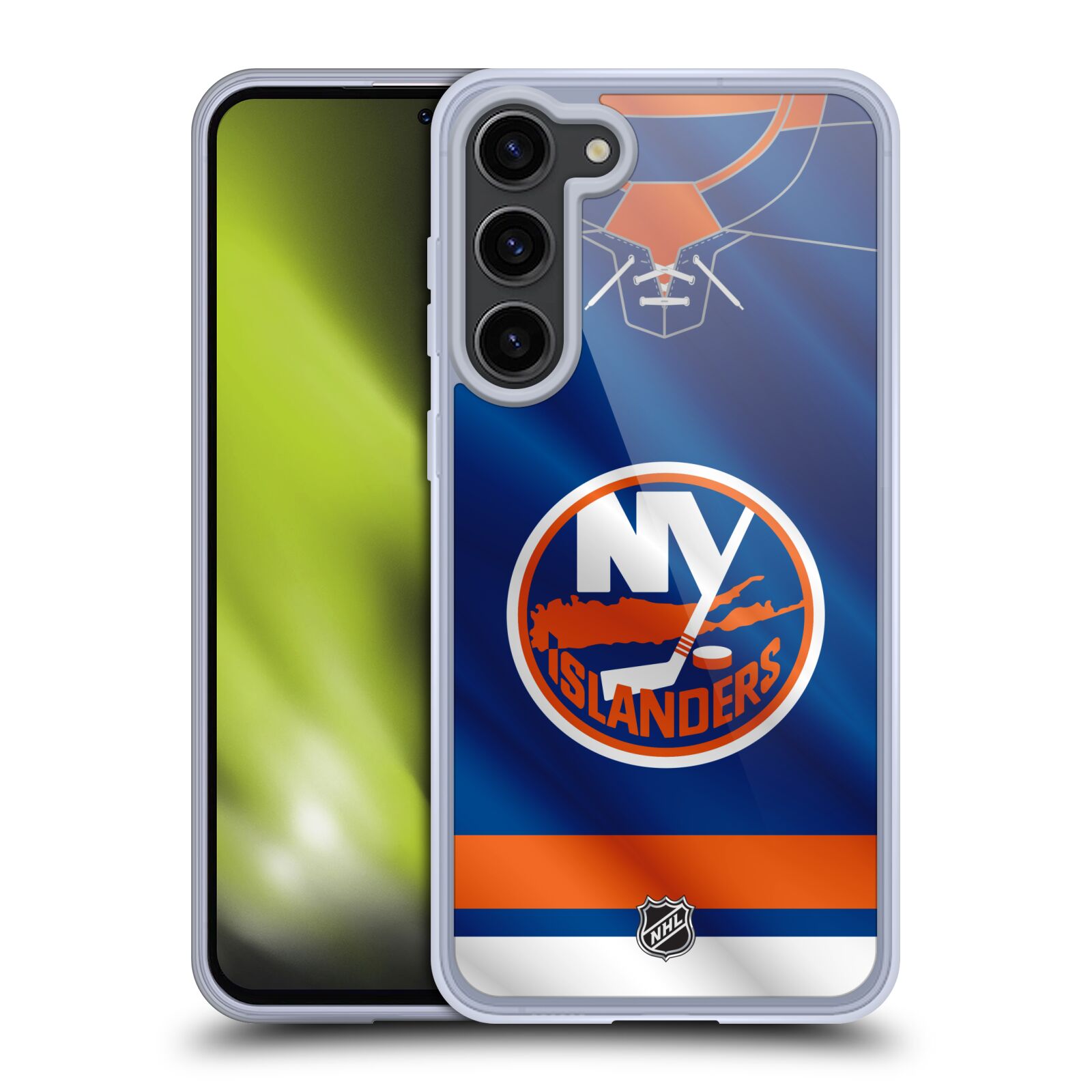Silikonové pouzdro na mobil Samsung Galaxy S23 Plus - NHL - Dres New York Islanders (Silikonový kryt, obal, pouzdro na mobilní telefon Samsung Galaxy S23 Plus s licencovaným motivem NHL - Dres New York Islanders)