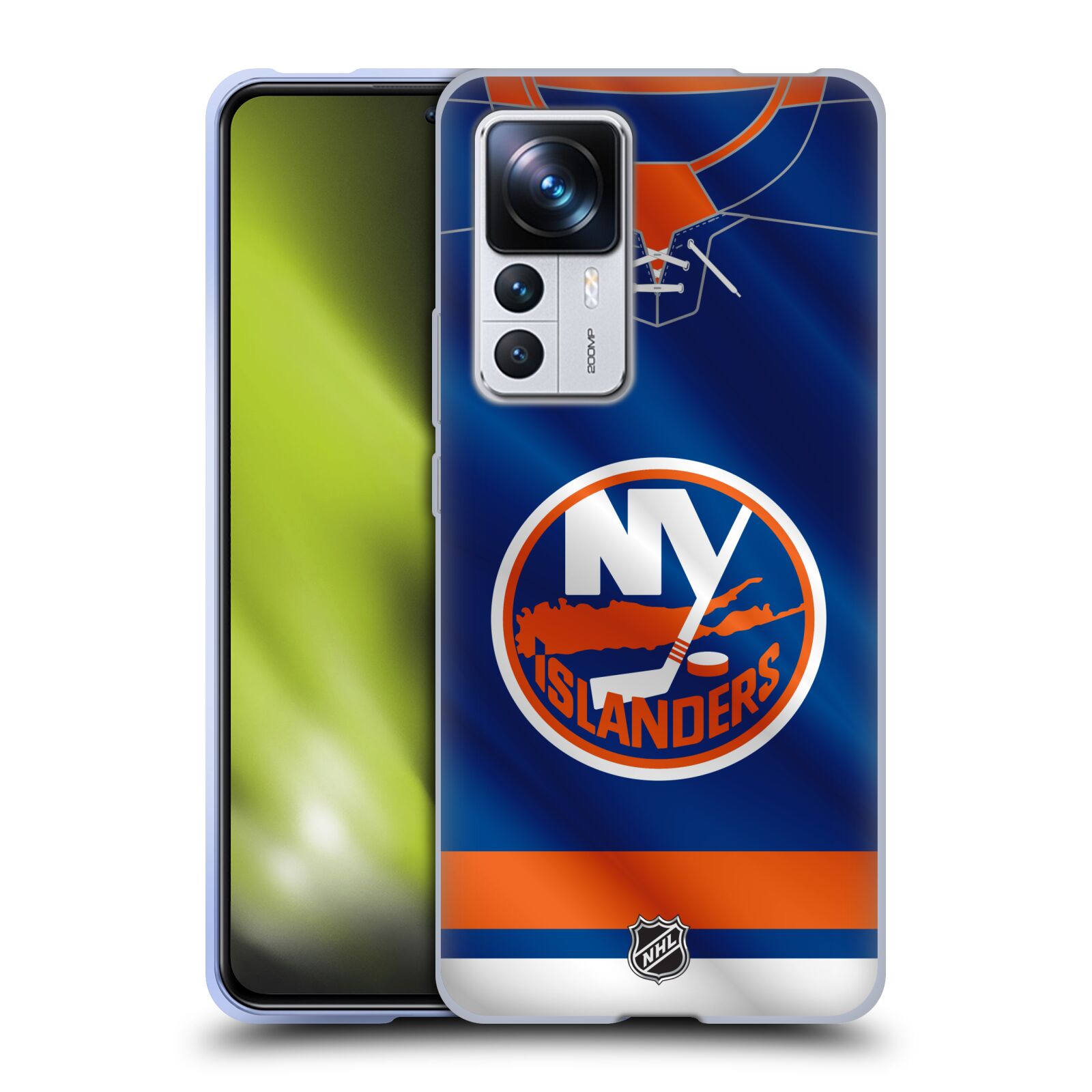 Silikonové pouzdro na mobil Xiaomi 12T / 12T Pro - NHL - Dres New York Islanders (Silikonový kryt, obal, pouzdro na mobilní telefon Xiaomi 12T / 12T Pro s licencovaným motivem NHL - Dres New York Islanders)