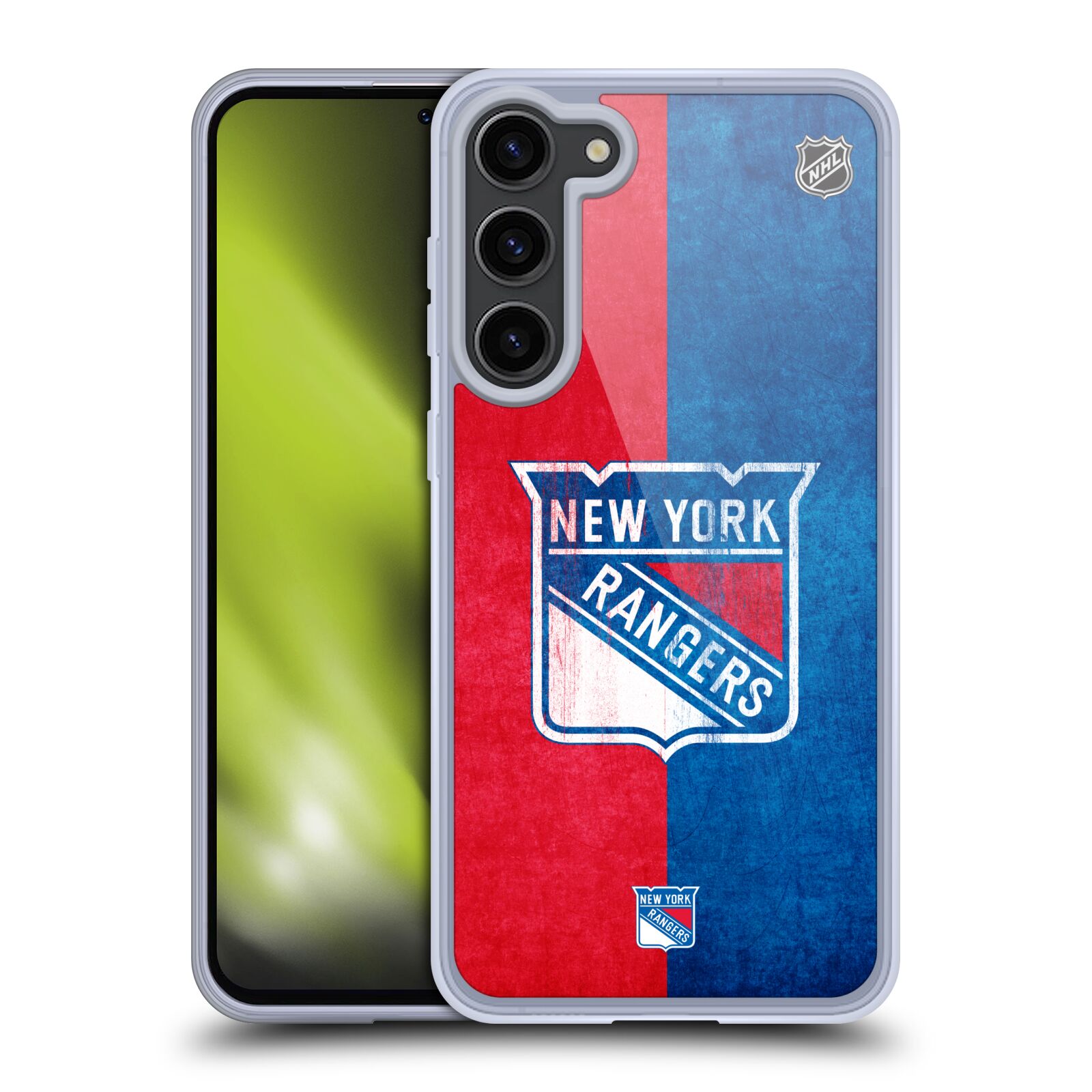 Silikonové pouzdro na mobil Samsung Galaxy S23 Plus - NHL - Půlené logo New York Rangers (Silikonový kryt, obal, pouzdro na mobilní telefon Samsung Galaxy S23 Plus s licencovaným motivem NHL - Půlené logo New York Rangers)