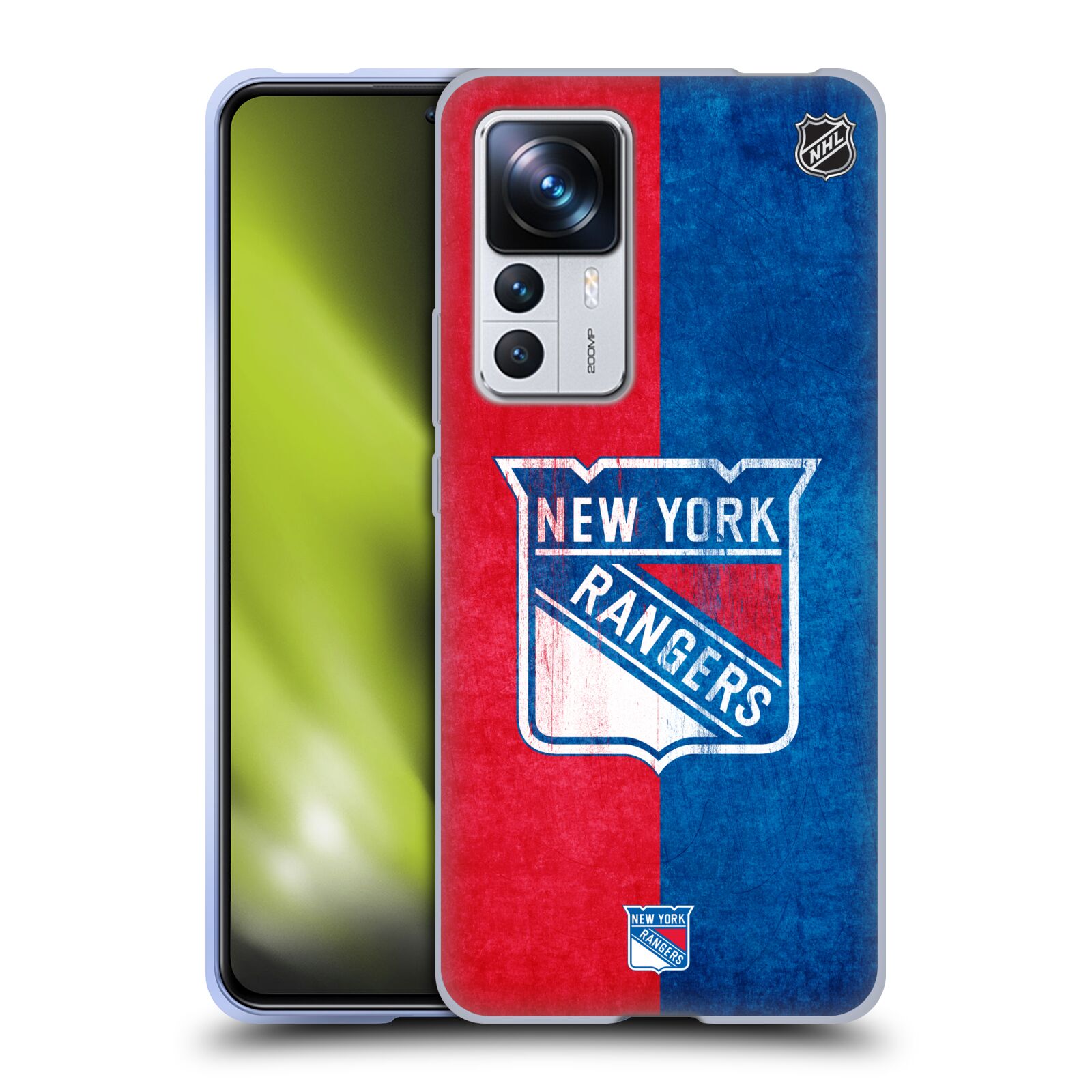 Silikonové pouzdro na mobil Xiaomi 12T / 12T Pro - NHL - Půlené logo New York Rangers (Silikonový kryt, obal, pouzdro na mobilní telefon Xiaomi 12T / 12T Pro s licencovaným motivem NHL - Půlené logo New York Rangers)