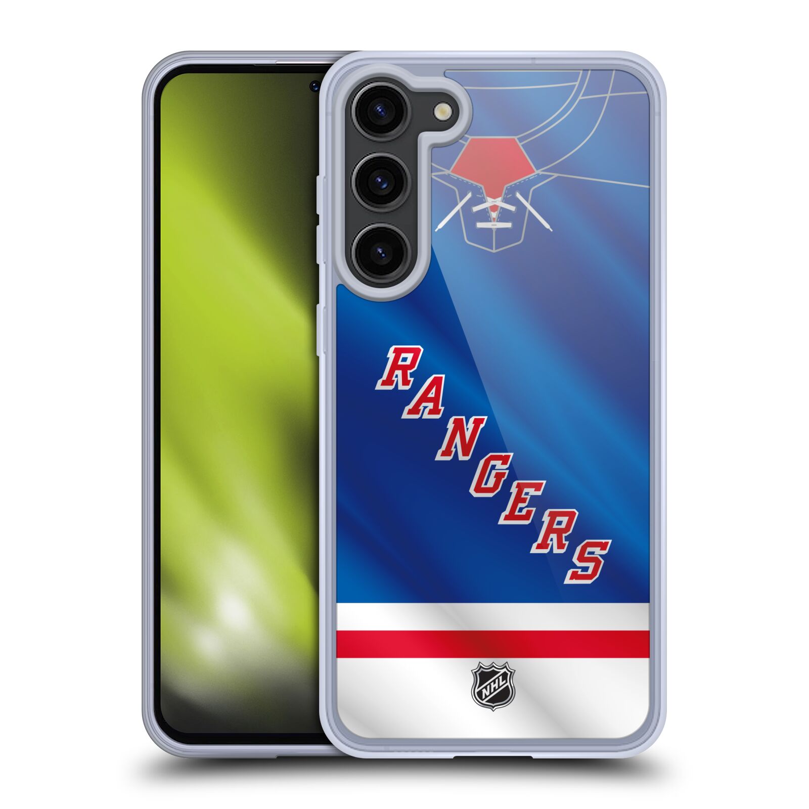 Silikonové pouzdro na mobil Samsung Galaxy S23 Plus - NHL - Dres New York Rangers (Silikonový kryt, obal, pouzdro na mobilní telefon Samsung Galaxy S23 Plus s licencovaným motivem NHL - Dres New York Rangers)