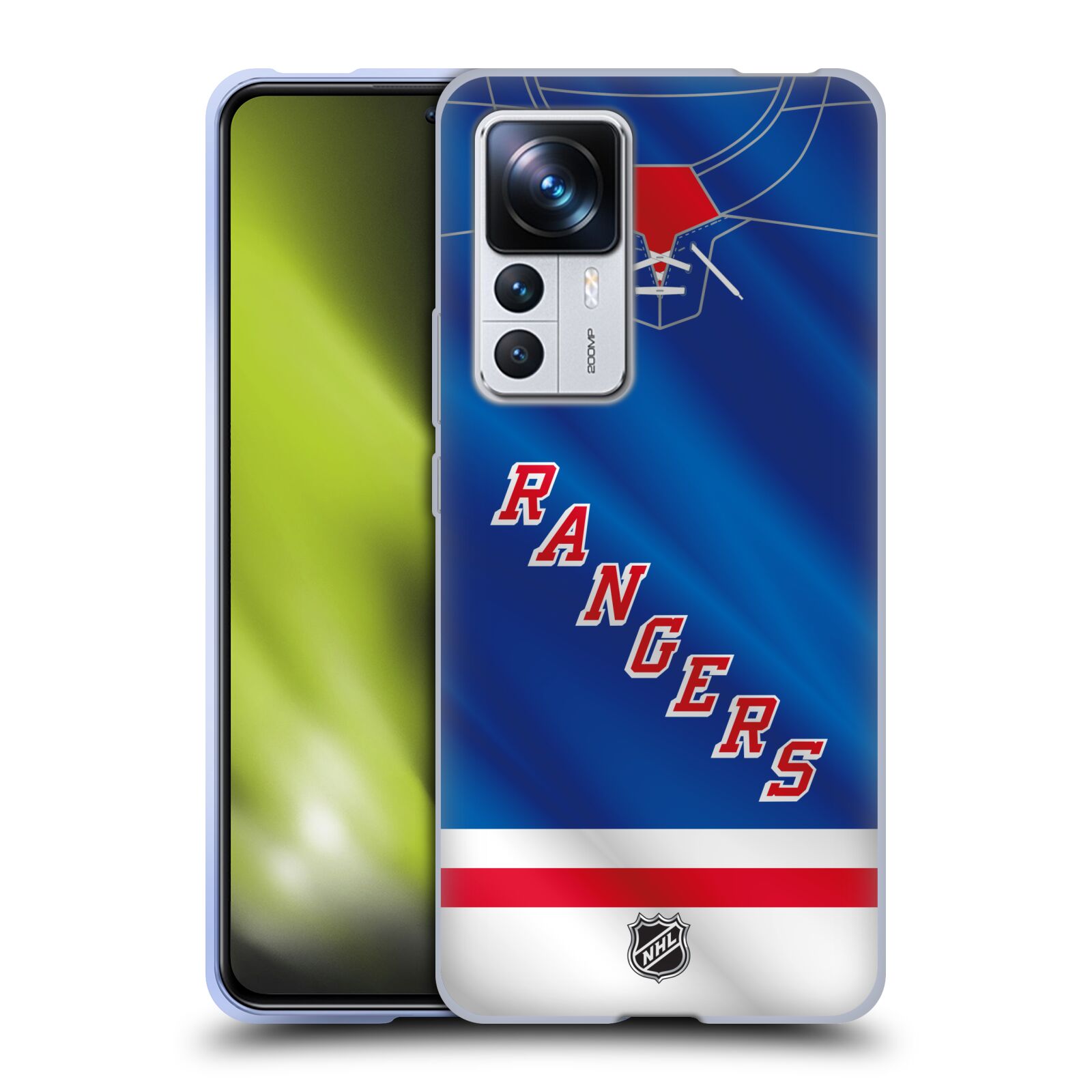 Silikonové pouzdro na mobil Xiaomi 12T / 12T Pro - NHL - Dres New York Rangers (Silikonový kryt, obal, pouzdro na mobilní telefon Xiaomi 12T / 12T Pro s licencovaným motivem NHL - Dres New York Rangers)