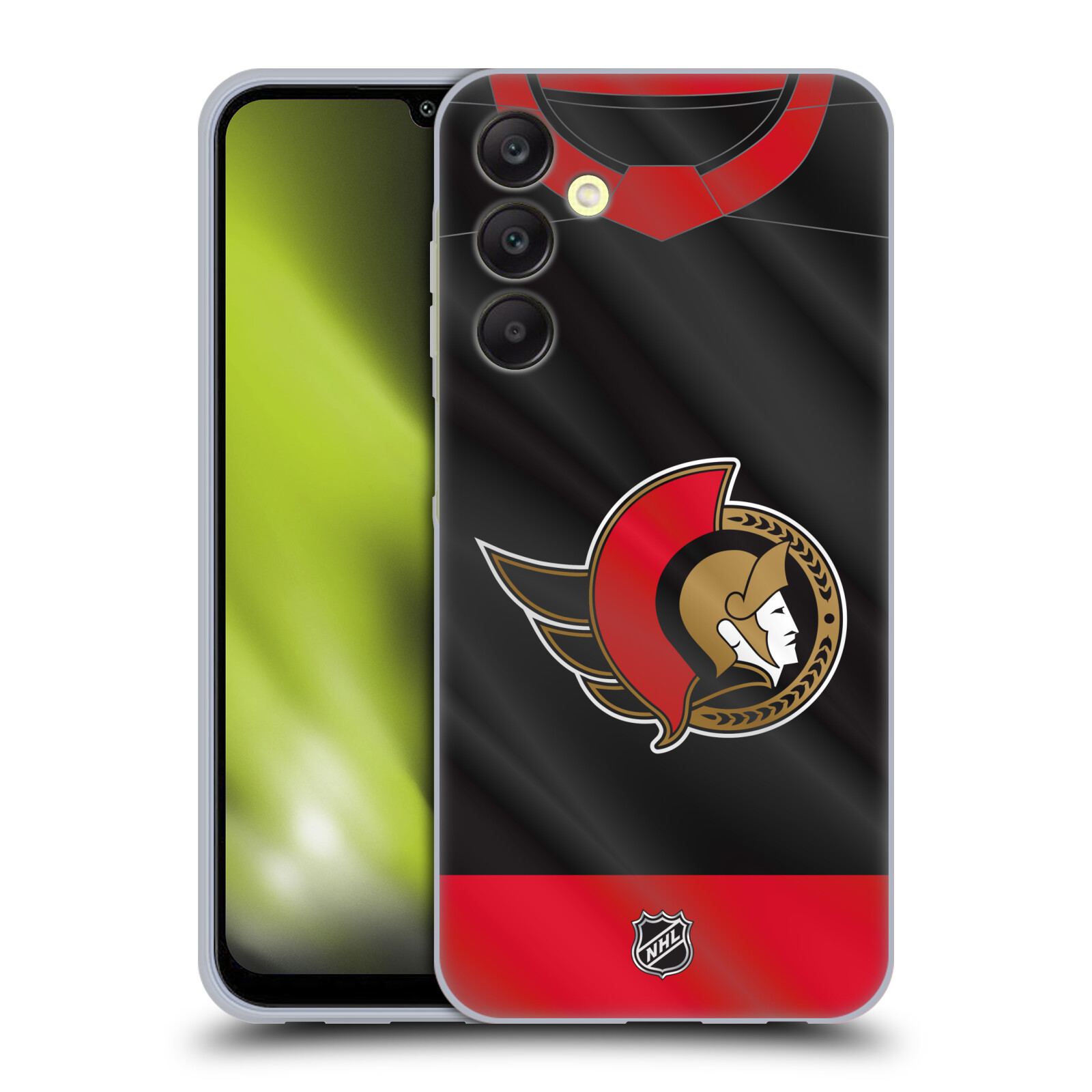 Silikonové pouzdro na mobil Samsung Galaxy A25 5G - NHL - Dres Ottawa Senators (Silikonový kryt, obal, pouzdro na mobilní telefon Samsung Galaxy A25 5G s licencovaným motivem NHL - Dres Ottawa Senators)