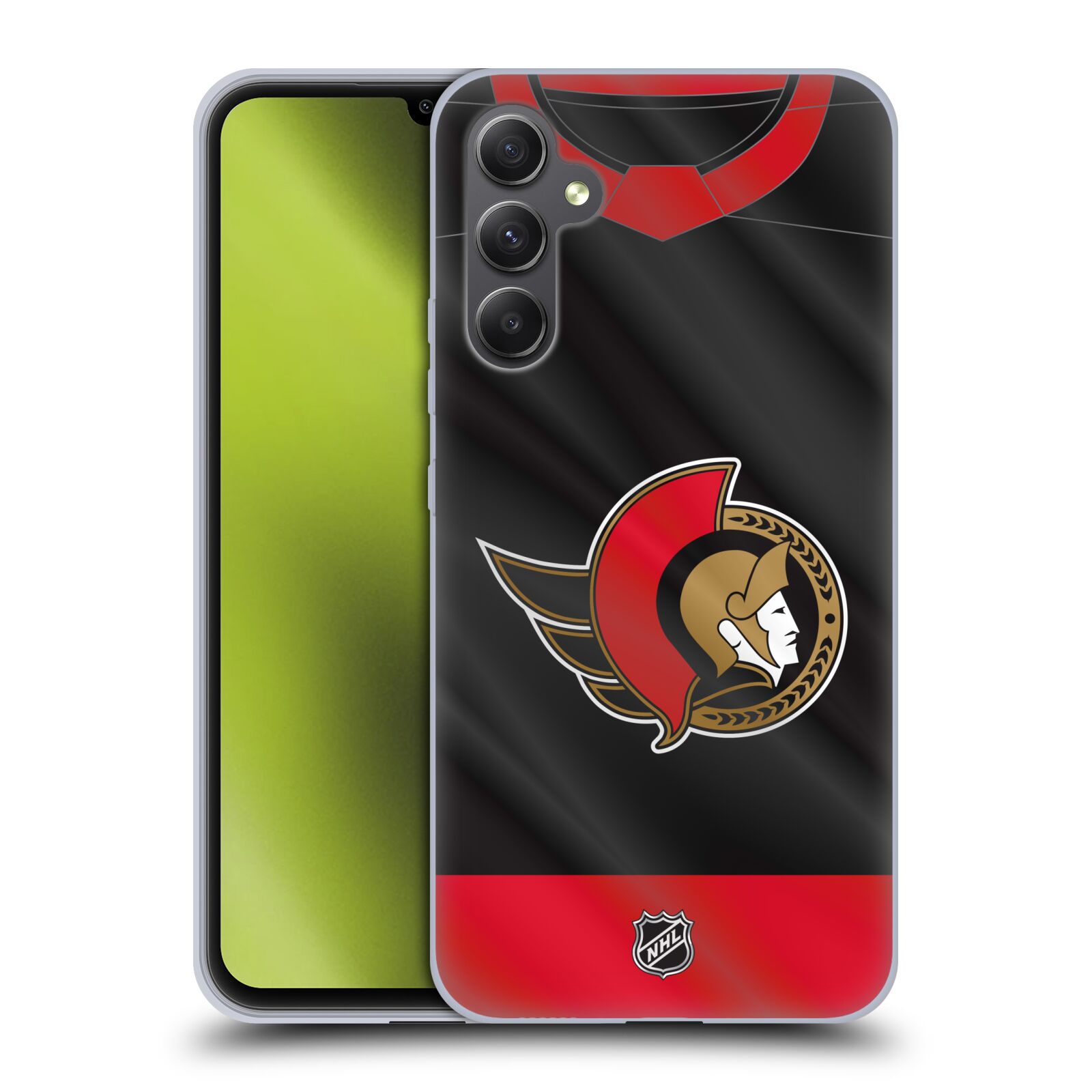 Silikonové pouzdro na mobil Samsung Galaxy A34 5G - NHL - Dres Ottawa Senators (Silikonový kryt, obal, pouzdro na mobilní telefon Samsung Galaxy A34 5G s licencovaným motivem NHL - Dres Ottawa Senators)