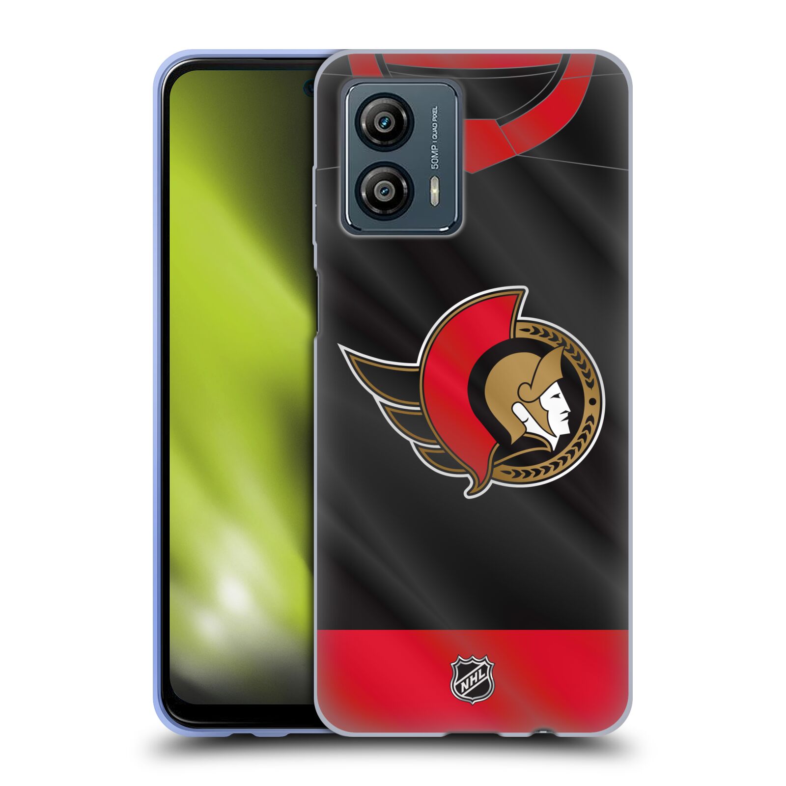Silikonové pouzdro na mobil Motorola Moto G53 5G - NHL - Dres Ottawa Senators (Silikonový kryt, obal, pouzdro na mobilní telefon Motorola Moto G53 5G s licencovaným motivem NHL - Dres Ottawa Senators)