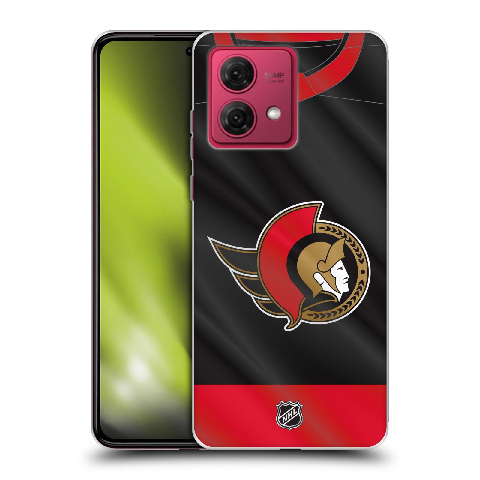 Silikonové pouzdro na mobil Motorola Moto G84 5G - NHL - Dres Ottawa Senators (Silikonový kryt, obal, pouzdro na mobilní telefon Motorola Moto G84 5G s licencovaným motivem NHL - Dres Ottawa Senators)