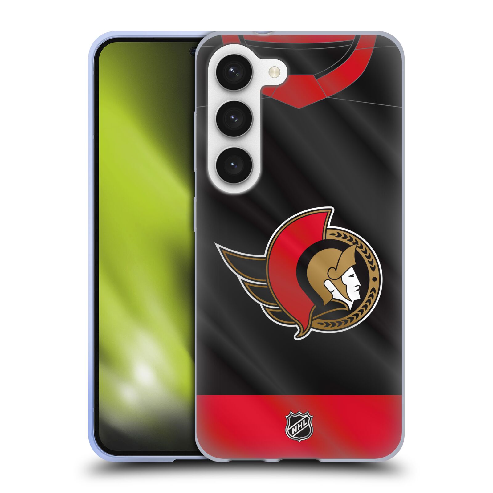 Silikonové pouzdro na mobil Samsung Galaxy S23 - NHL - Dres Ottawa Senators (Silikonový kryt, obal, pouzdro na mobilní telefon Samsung Galaxy S23 s licencovaným motivem NHL - Dres Ottawa Senators)