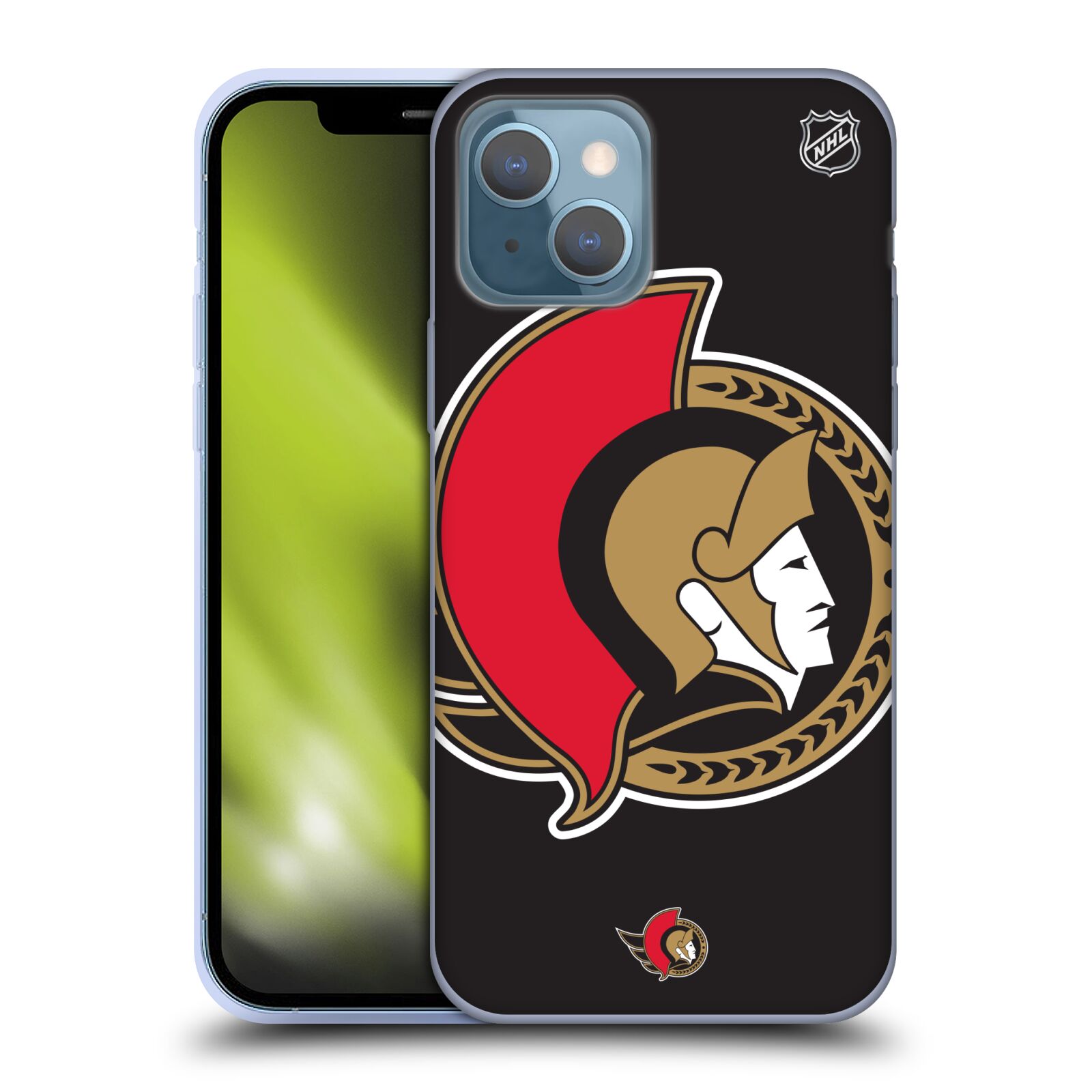 Silikonové pouzdro na mobil Apple iPhone 13 - NHL - Velké logo Ottawa Senators (Silikonový kryt, obal, pouzdro na mobilní telefon Apple iPhone 13 s licencovaným motivem NHL - Velké logo Ottawa Senators)