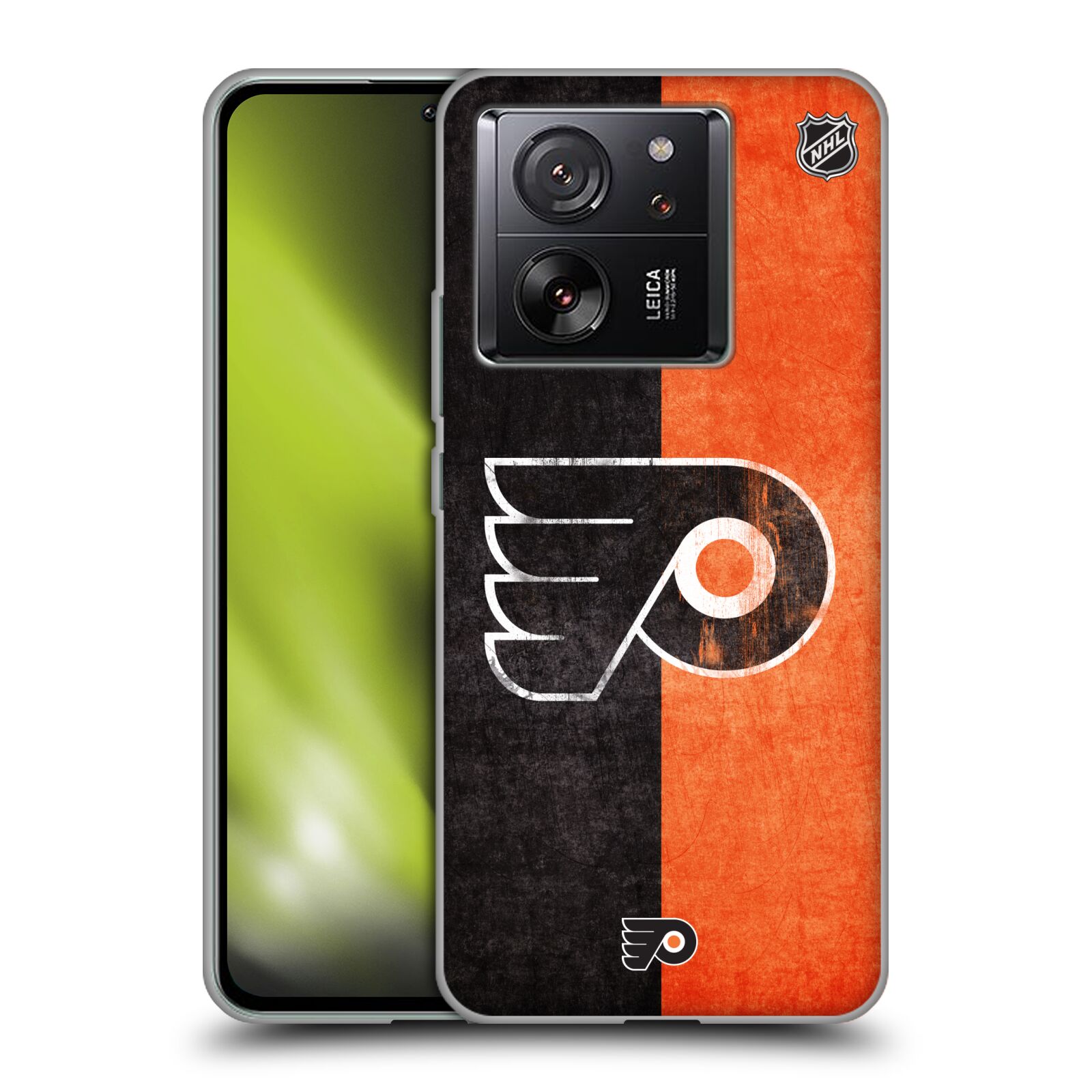 Silikonové pouzdro na mobil Xiaomi 13T / 13T Pro - NHL - Půlené logo Philadelphia Flyers (Silikonový kryt, obal, pouzdro na mobilní telefon Xiaomi 13T / 13T Pro s licencovaným motivem NHL - Půlené logo Philadelphia Flyers)