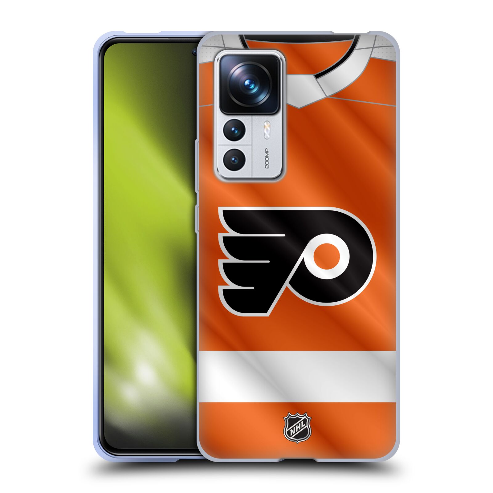 Silikonové pouzdro na mobil Xiaomi 12T / 12T Pro - NHL - Dres Philadelphia Flyers (Silikonový kryt, obal, pouzdro na mobilní telefon Xiaomi 12T / 12T Pro s licencovaným motivem NHL - Dres Philadelphia Flyers)