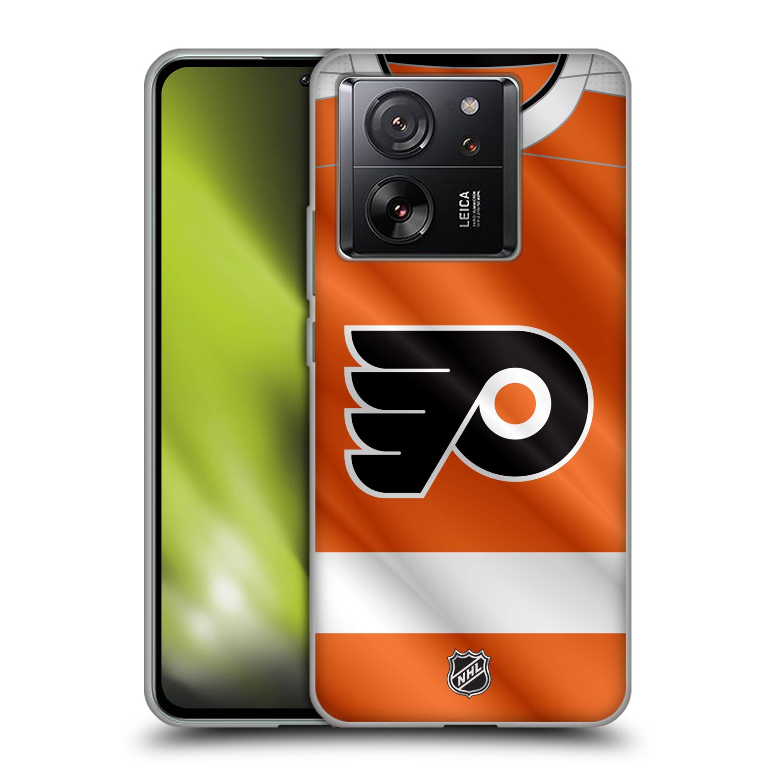 Silikonové pouzdro na mobil Xiaomi 13T / 13T Pro - NHL - Dres Philadelphia Flyers (Silikonový kryt, obal, pouzdro na mobilní telefon Xiaomi 13T / 13T Pro s licencovaným motivem NHL - Dres Philadelphia Flyers)