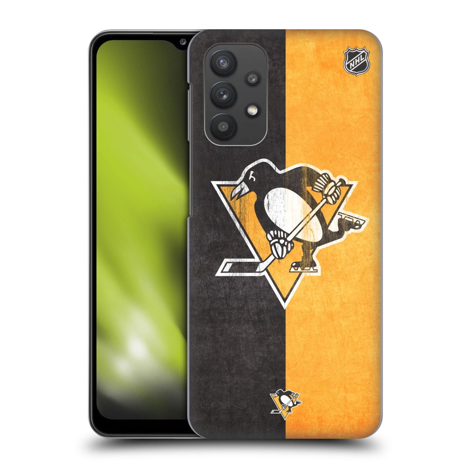 Plastové pouzdro na mobil Samsung Galaxy A32 5G - NHL - Půlené logo Pittsburgh Penguins