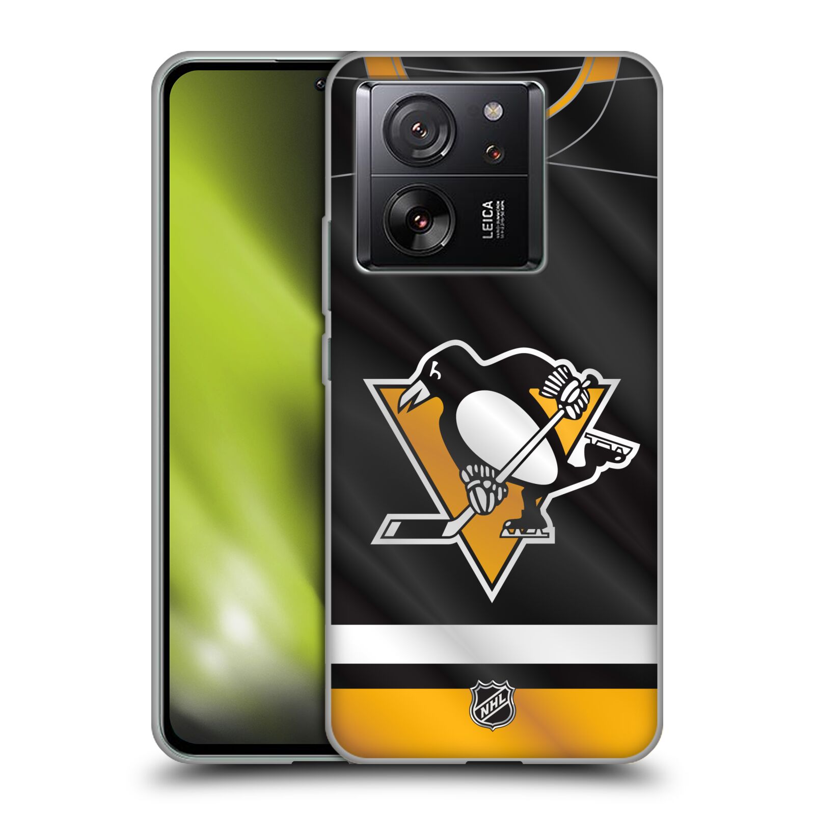 Silikonové pouzdro na mobil Xiaomi 13T / 13T Pro - NHL - Dres Pittsburgh Penguins (Silikonový kryt, obal, pouzdro na mobilní telefon Xiaomi 13T / 13T Pro s licencovaným motivem NHL - Dres Pittsburgh Penguins)