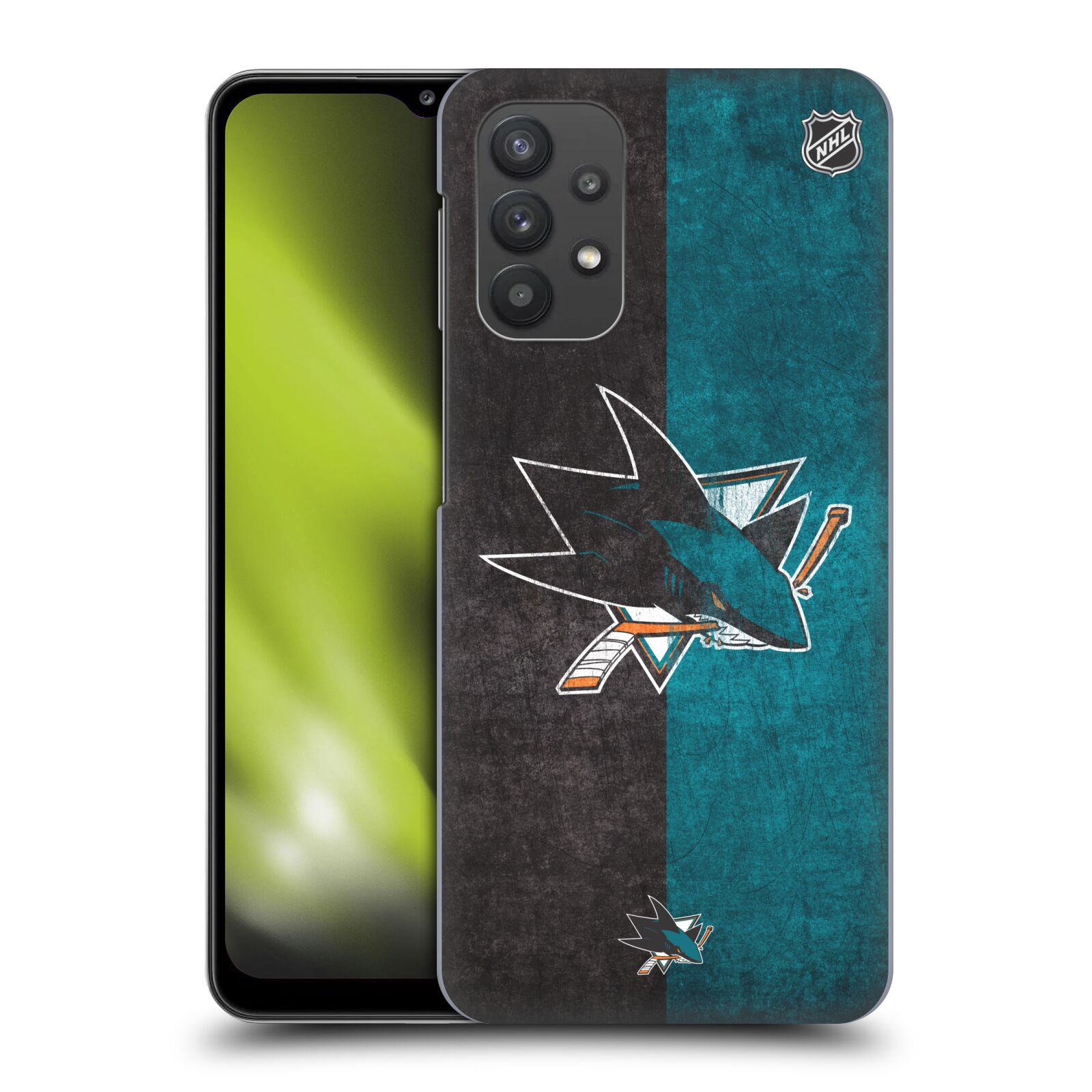 Plastové pouzdro na mobil Samsung Galaxy A32 5G - NHL - Půlené logo San Jose Sharks