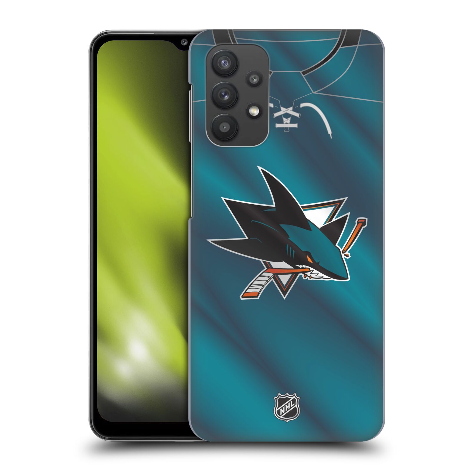 Plastové pouzdro na mobil Samsung Galaxy A32 5G - NHL - Dres San Jose Sharks