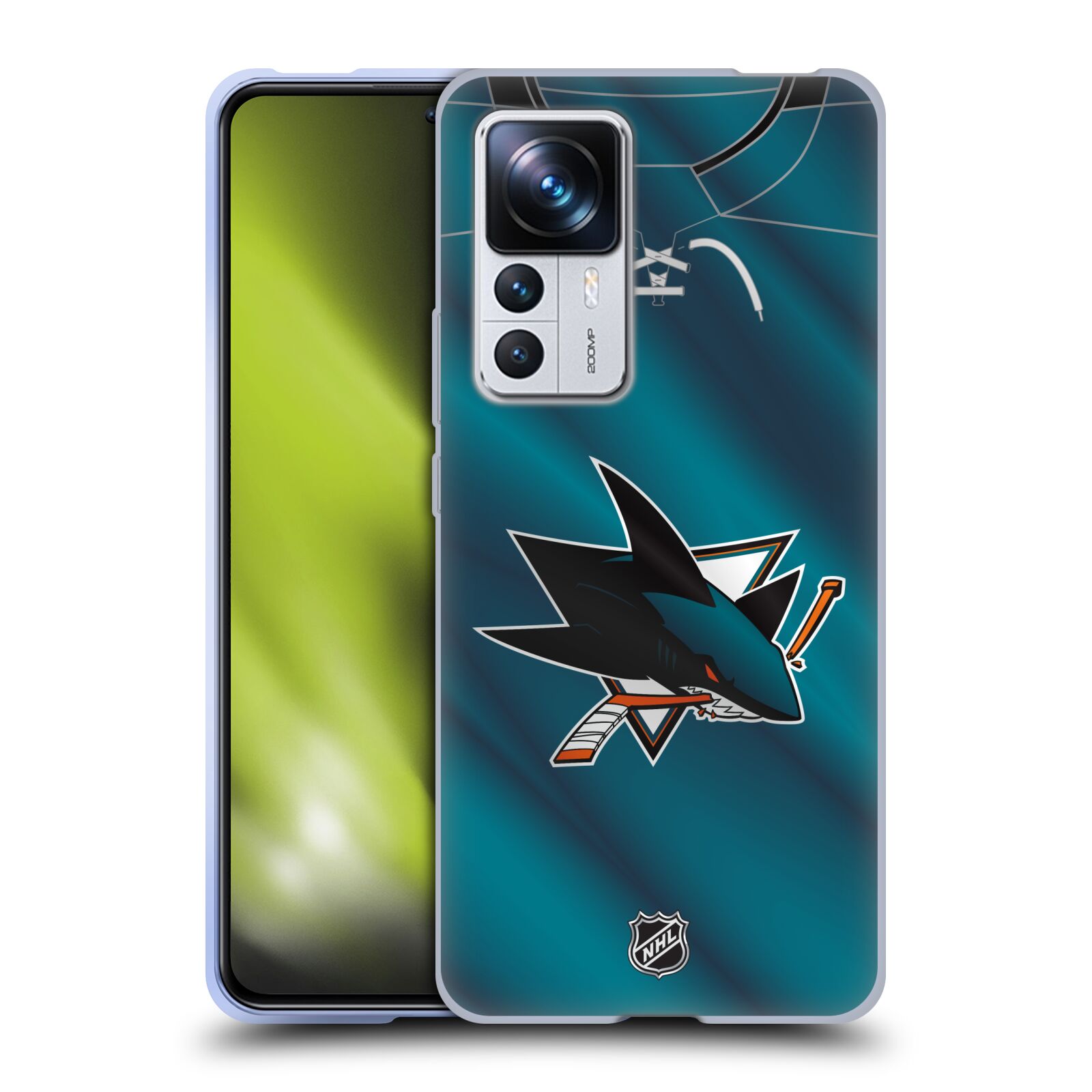 Silikonové pouzdro na mobil Xiaomi 12T / 12T Pro - NHL - Dres San Jose Sharks (Silikonový kryt, obal, pouzdro na mobilní telefon Xiaomi 12T / 12T Pro s licencovaným motivem NHL - Dres San Jose Sharks)