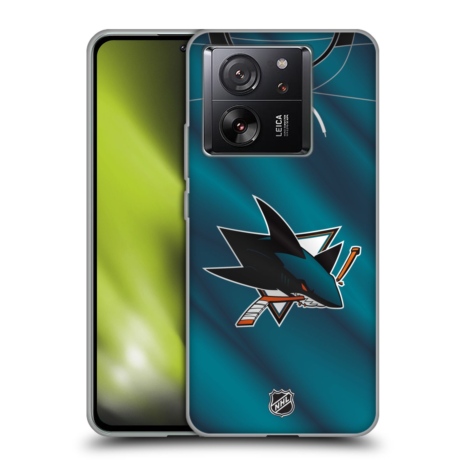 Silikonové pouzdro na mobil Xiaomi 13T / 13T Pro - NHL - Dres San Jose Sharks (Silikonový kryt, obal, pouzdro na mobilní telefon Xiaomi 13T / 13T Pro s licencovaným motivem NHL - Dres San Jose Sharks)