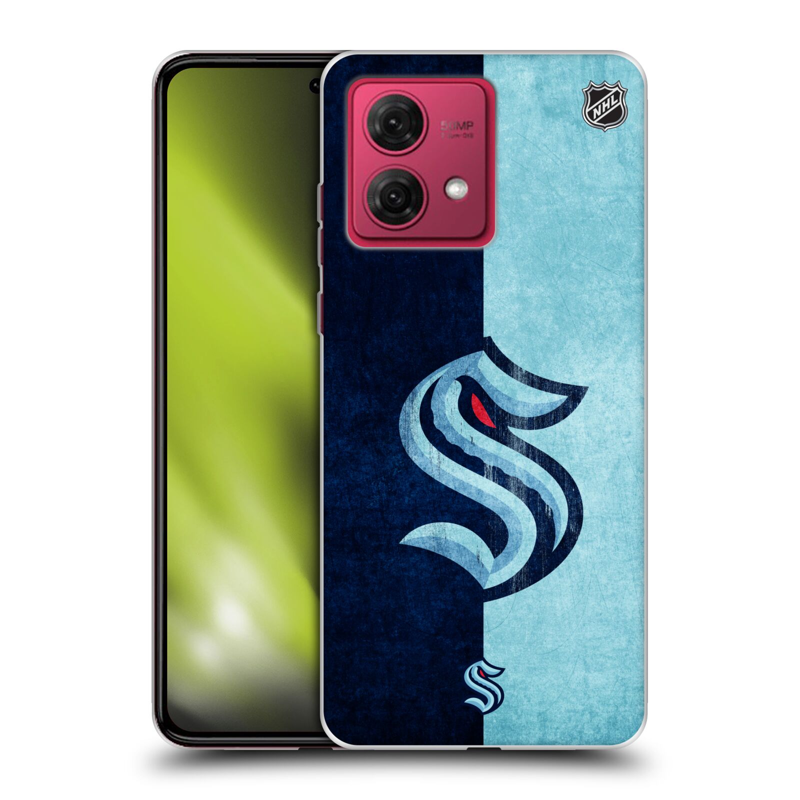 Silikonové pouzdro na mobil Motorola Moto G84 5G - NHL - Půlené logo Seattle Kraken (Silikonový kryt, obal, pouzdro na mobilní telefon Motorola Moto G84 5G s licencovaným motivem NHL - Půlené logo Seattle Kraken)