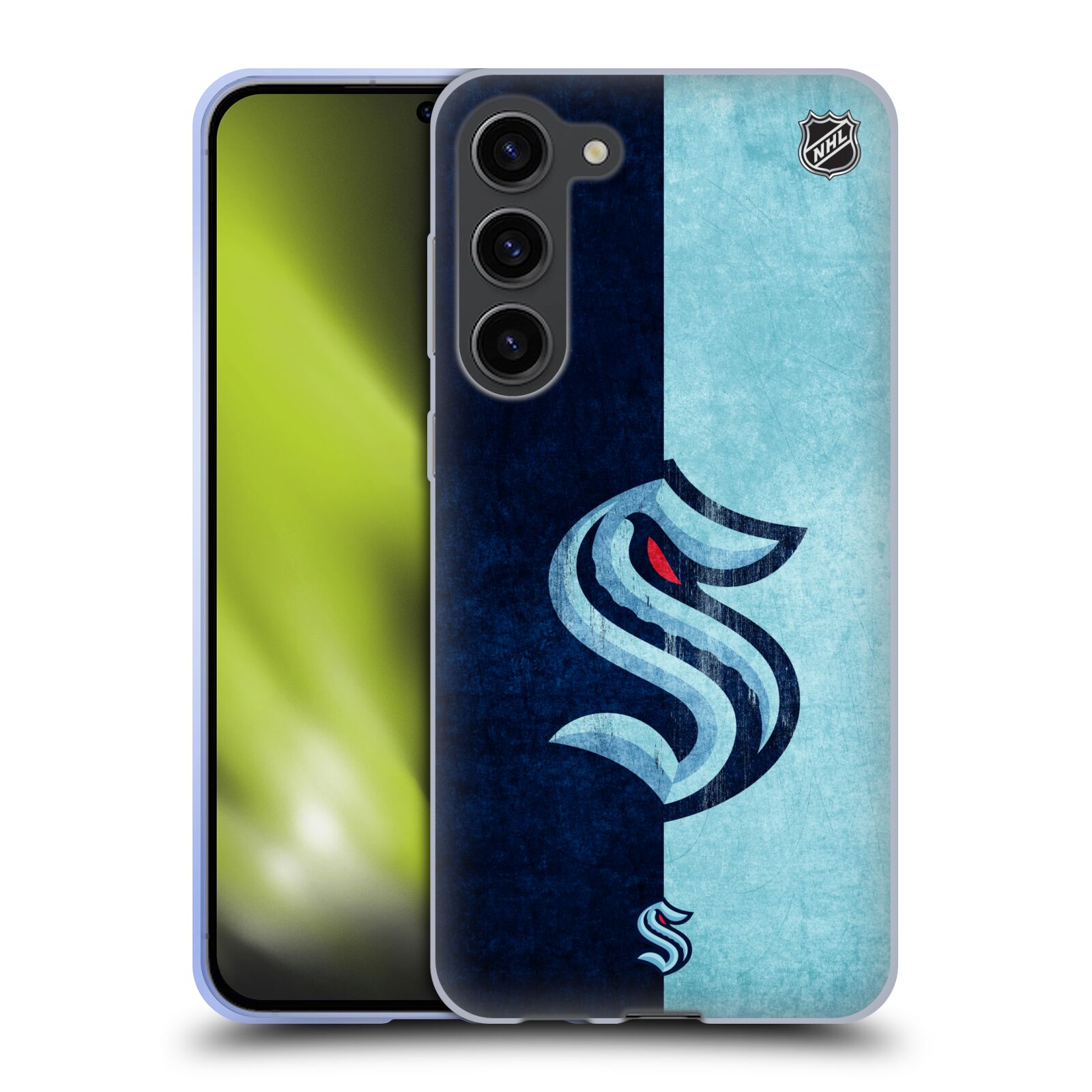 Silikonové pouzdro na mobil Samsung Galaxy S23 Plus - NHL - Půlené logo Seattle Kraken (Silikonový kryt, obal, pouzdro na mobilní telefon Samsung Galaxy S23 Plus s licencovaným motivem NHL - Půlené logo Seattle Kraken)