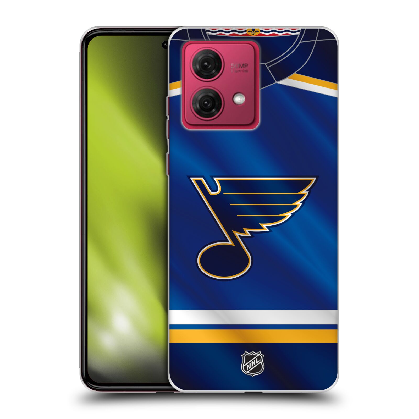 Silikonové pouzdro na mobil Motorola Moto G84 5G - NHL - Dres St Louis Blues (Silikonový kryt, obal, pouzdro na mobilní telefon Motorola Moto G84 5G s licencovaným motivem NHL - Dres St Louis Blues)