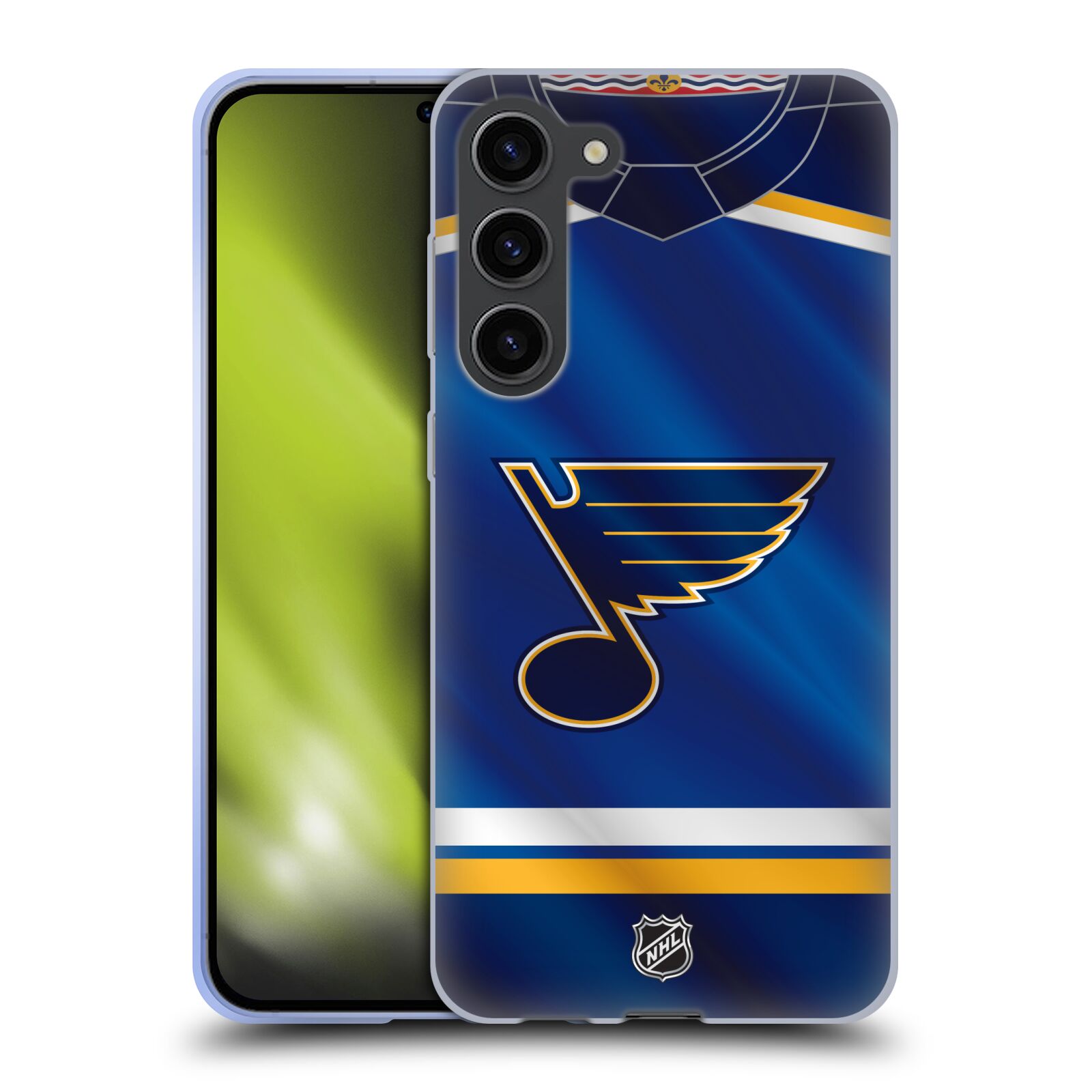Silikonové pouzdro na mobil Samsung Galaxy S23 Plus - NHL - Dres St Louis Blues (Silikonový kryt, obal, pouzdro na mobilní telefon Samsung Galaxy S23 Plus s licencovaným motivem NHL - Dres St Louis Blues)