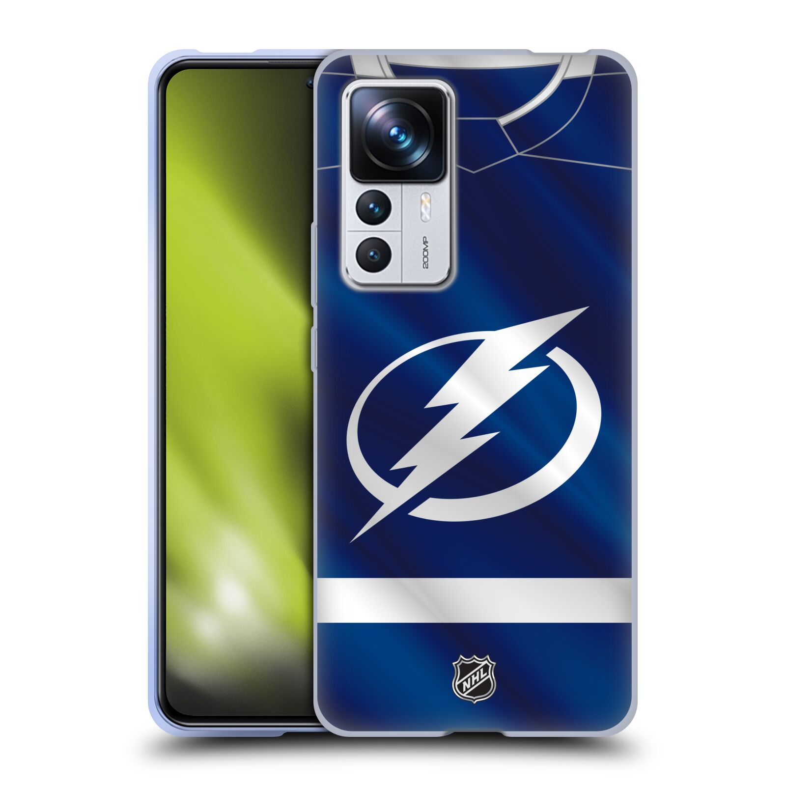 Silikonové pouzdro na mobil Xiaomi 12T / 12T Pro - NHL - Dres Tampa Bay Lightning (Silikonový kryt, obal, pouzdro na mobilní telefon Xiaomi 12T / 12T Pro s licencovaným motivem NHL - Dres Tampa Bay Lightning)