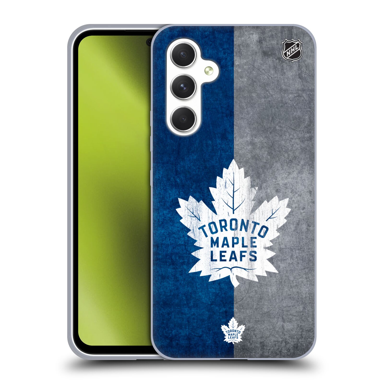 Silikonové pouzdro na mobil Samsung Galaxy A54 5G - NHL - Půlené logo Toronto Maple Leafs (Silikonový kryt, obal, pouzdro na mobilní telefon Samsung Galaxy A54 5G s licencovaným motivem NHL - Půlené logo Toronto Maple Leafs)