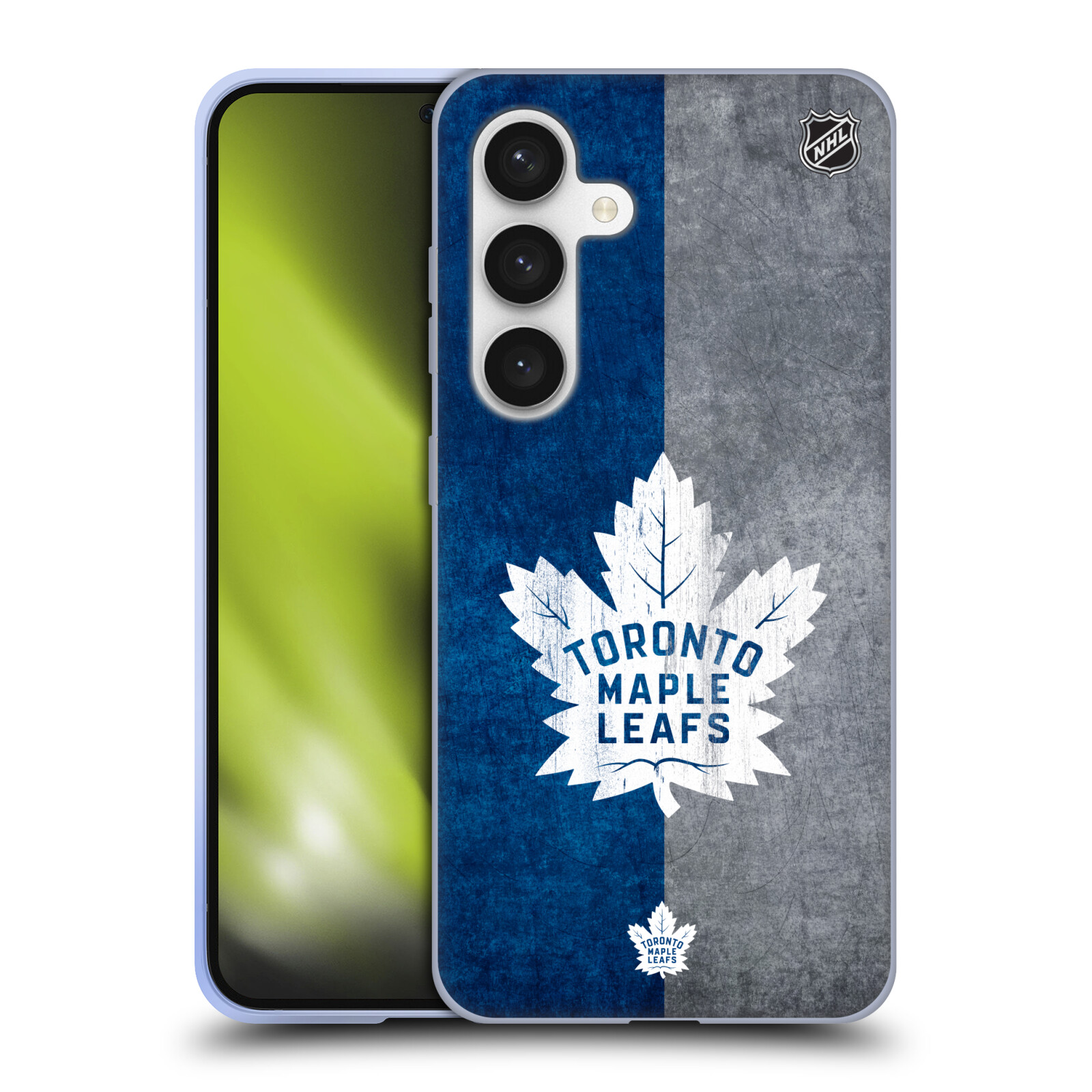 Silikonové lesklé pouzdro na mobil Samsung Galaxy S24 - NHL - Půlené logo Toronto Maple Leafs (Silikonový kryt, obal, pouzdro na mobilní telefon Samsung Galaxy S24 s licencovaným motivem NHL - Půlené logo Toronto Maple Leafs)