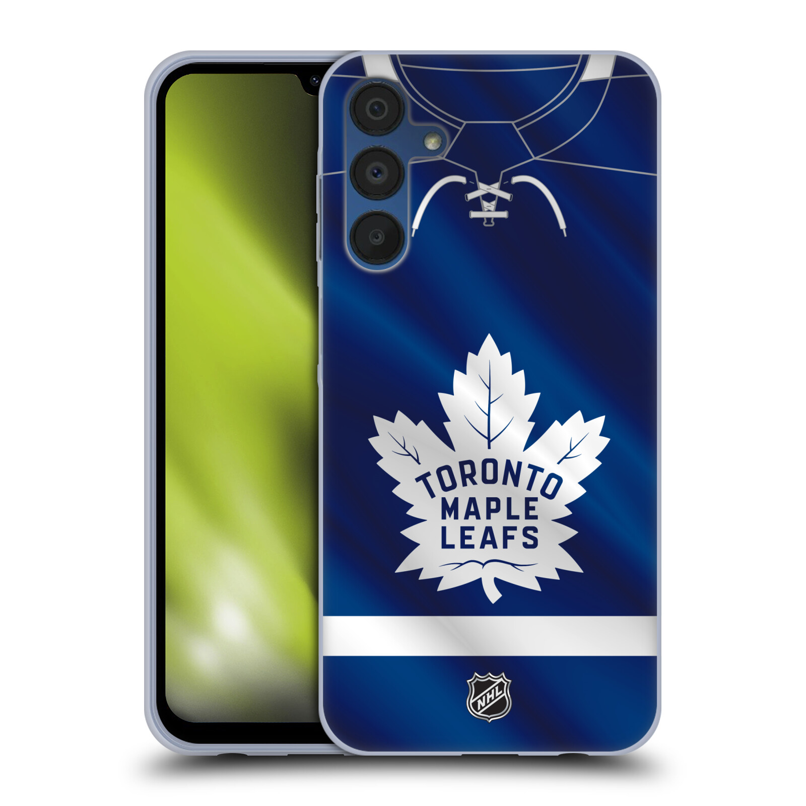 Silikonové pouzdro na mobil Samsung Galaxy A15 / A15 5G - NHL - Dres Toronto Maple Leafs (Silikonový kryt, obal, pouzdro na mobilní telefon Samsung Galaxy A15 / A15 5G s licencovaným motivem NHL - Dres Toronto Maple Leafs)