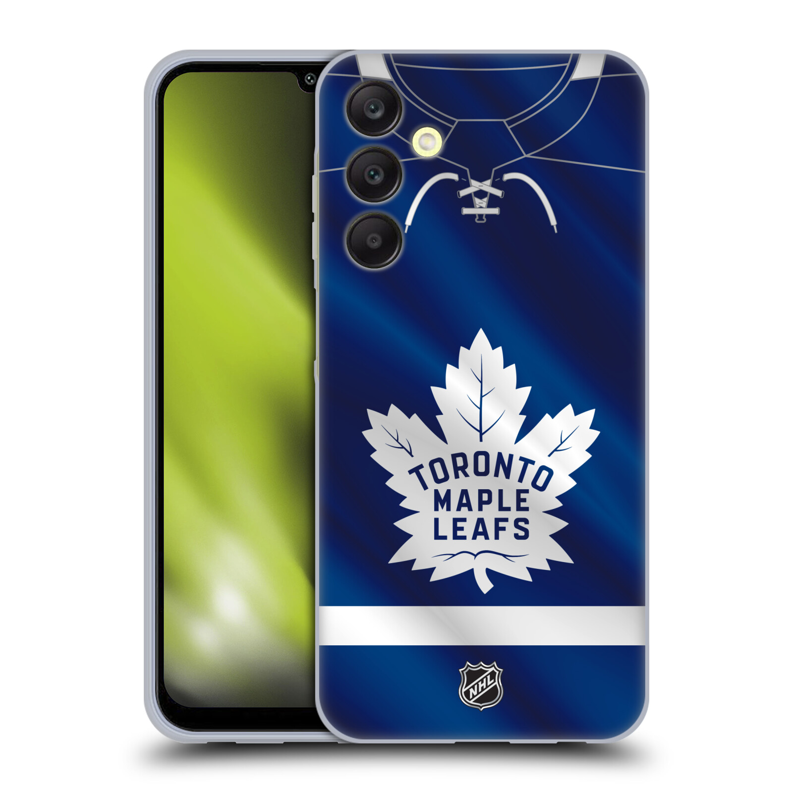 Silikonové pouzdro na mobil Samsung Galaxy A25 5G - NHL - Dres Toronto Maple Leafs (Silikonový kryt, obal, pouzdro na mobilní telefon Samsung Galaxy A25 5G s licencovaným motivem NHL - Dres Toronto Maple Leafs)