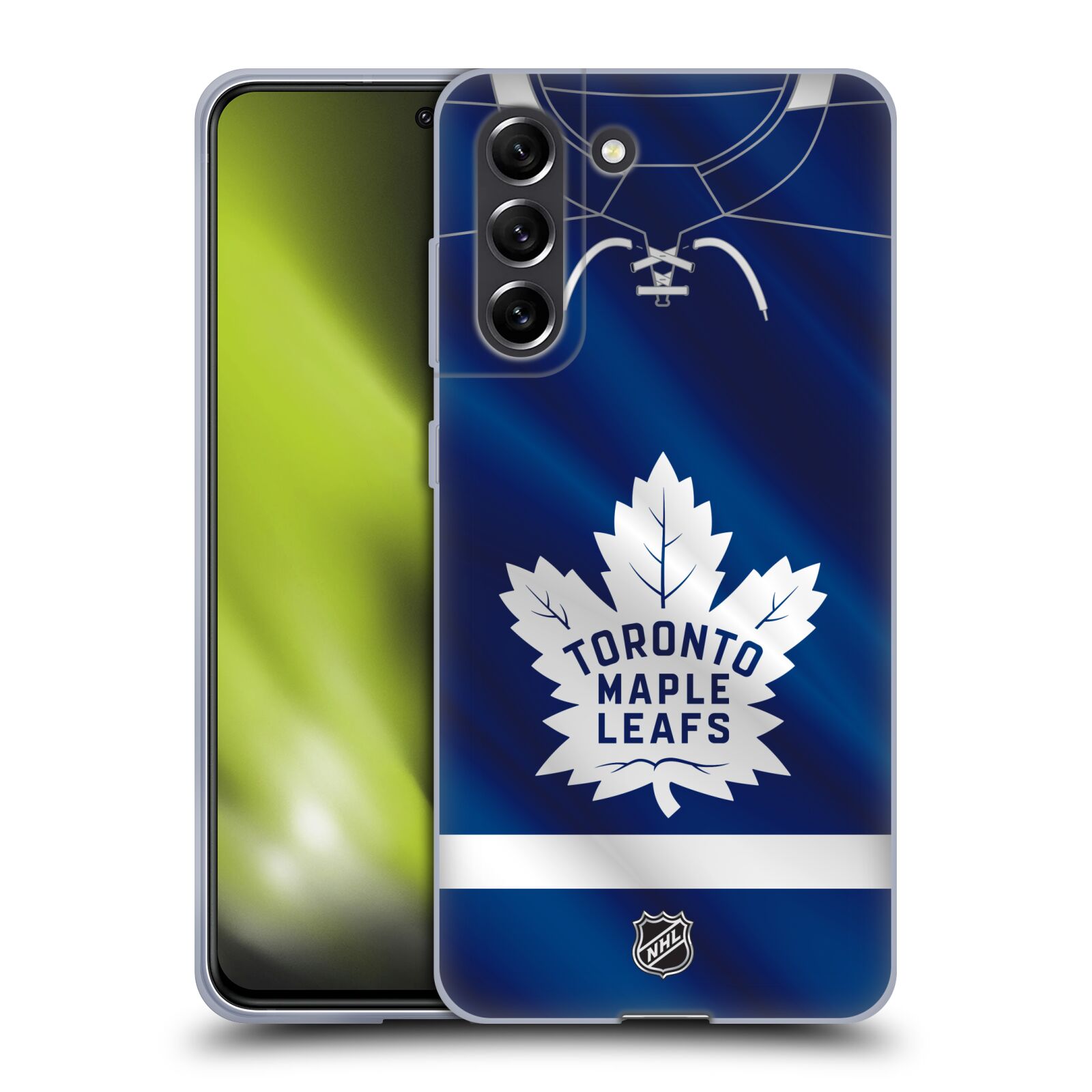Silikonové pouzdro na mobil Samsung Galaxy S21 FE 5G - NHL - Dres Toronto Maple Leafs (Silikonový kryt, obal, pouzdro na mobilní telefon Samsung Galaxy S21 FE 5G s licencovaným motivem NHL - Dres Toronto Maple Leafs)