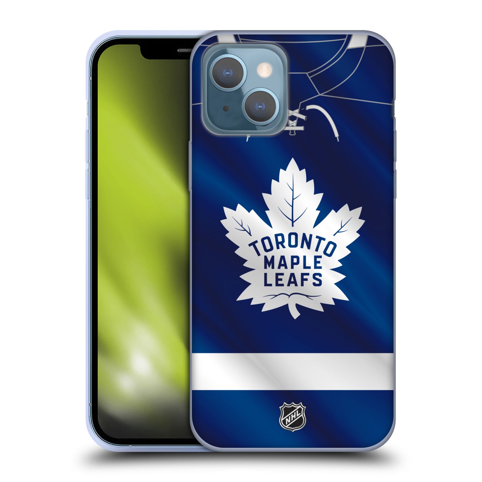 Silikonové pouzdro na mobil Apple iPhone 13 - NHL - Dres Toronto Maple Leafs (Silikonový kryt, obal, pouzdro na mobilní telefon Apple iPhone 13 s licencovaným motivem NHL - Dres Toronto Maple Leafs)