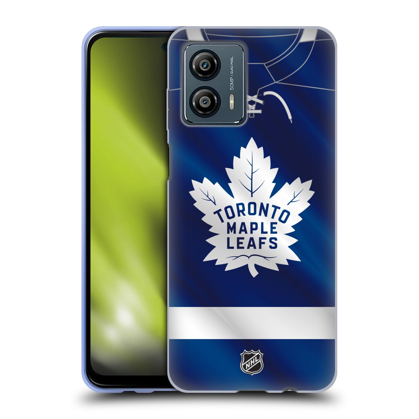 Silikonové pouzdro na mobil Motorola Moto G53 5G - NHL - Dres Toronto Maple Leafs (Silikonový kryt, obal, pouzdro na mobilní telefon Motorola Moto G53 5G s licencovaným motivem NHL - Dres Toronto Maple Leafs)