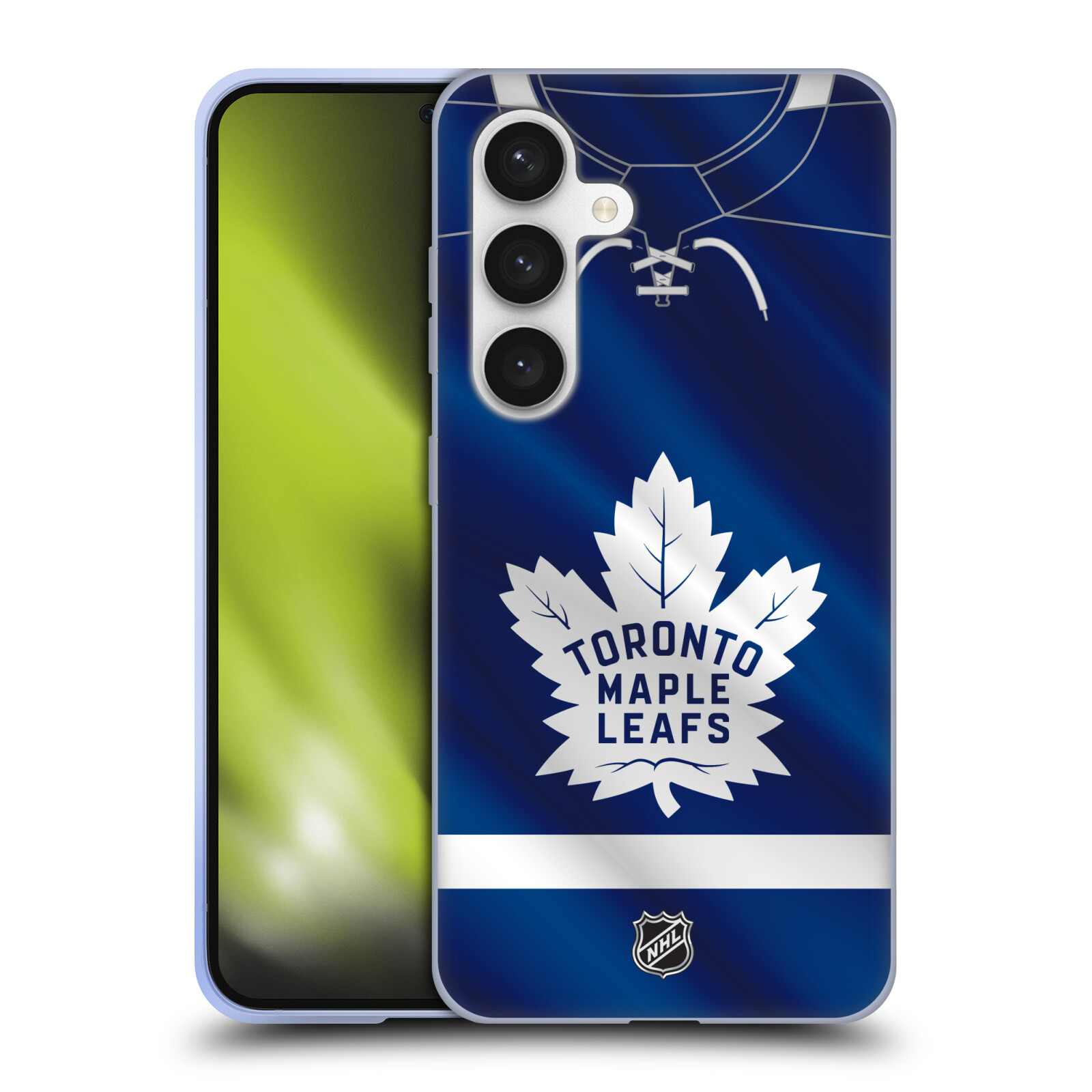 Silikonové lesklé pouzdro na mobil Samsung Galaxy S24 - NHL - Dres Toronto Maple Leafs (Silikonový kryt, obal, pouzdro na mobilní telefon Samsung Galaxy S24 s licencovaným motivem NHL - Dres Toronto Maple Leafs)