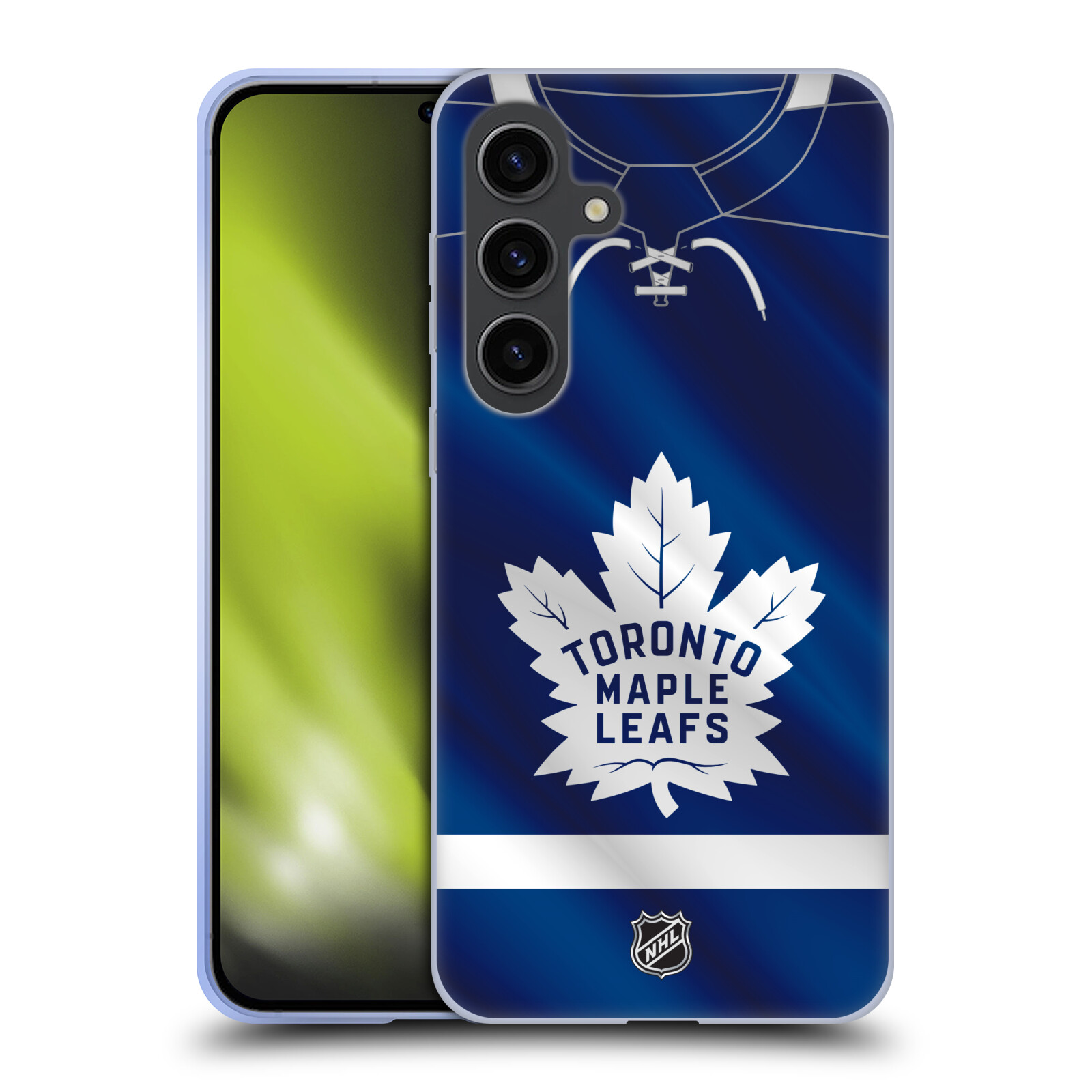 Silikonové lesklé pouzdro na mobil Samsung Galaxy S24 Plus - NHL - Dres Toronto Maple Leafs (Silikonový kryt, obal, pouzdro na mobilní telefon Samsung Galaxy S24 Plus s licencovaným motivem NHL - Dres Toronto Maple Leafs)