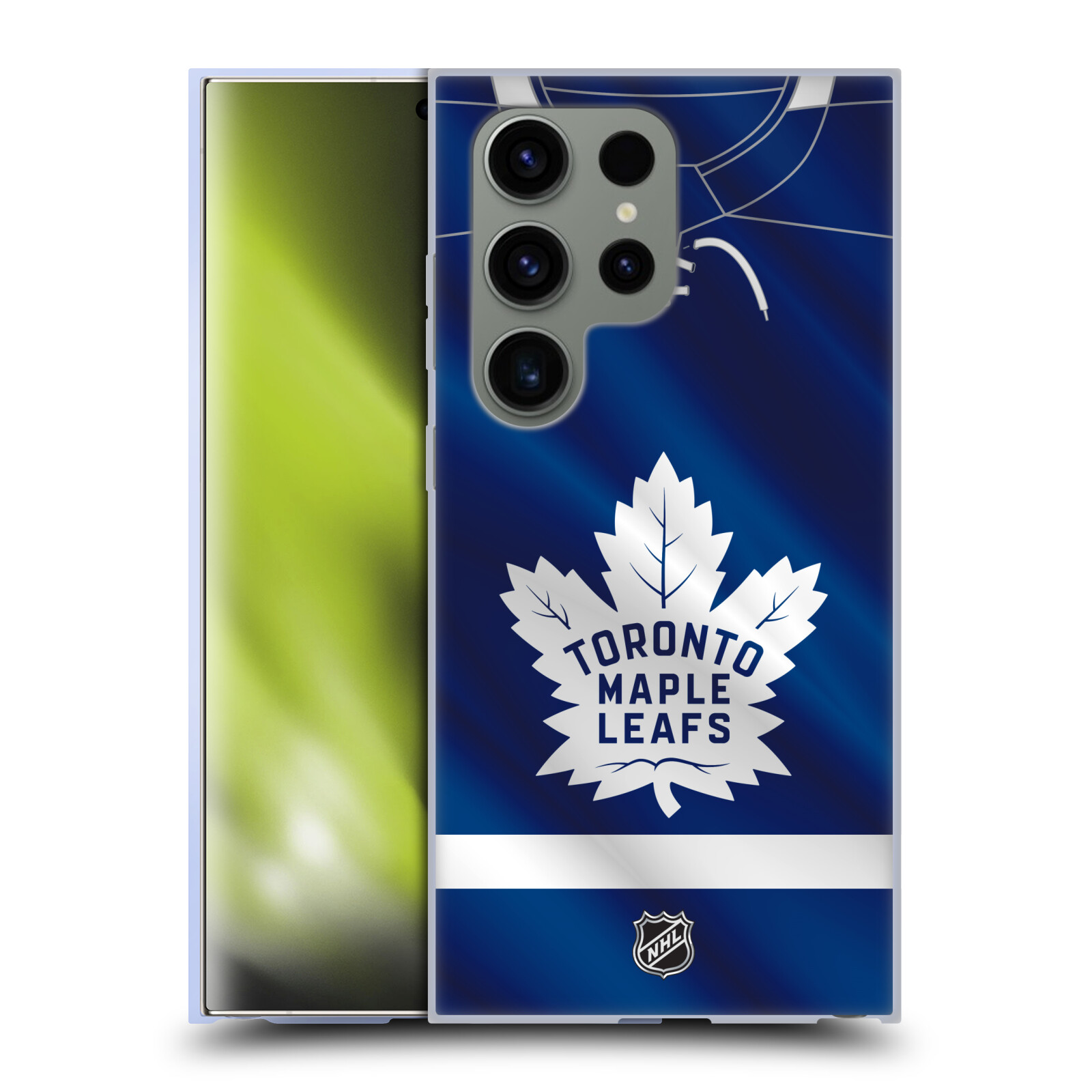 Silikonové lesklé pouzdro na mobil Samsung Galaxy S24 Ultra - NHL - Dres Toronto Maple Leafs (Silikonový kryt, obal, pouzdro na mobilní telefon Samsung Galaxy S24 Ultra s licencovaným motivem NHL - Dres Toronto Maple Leafs)