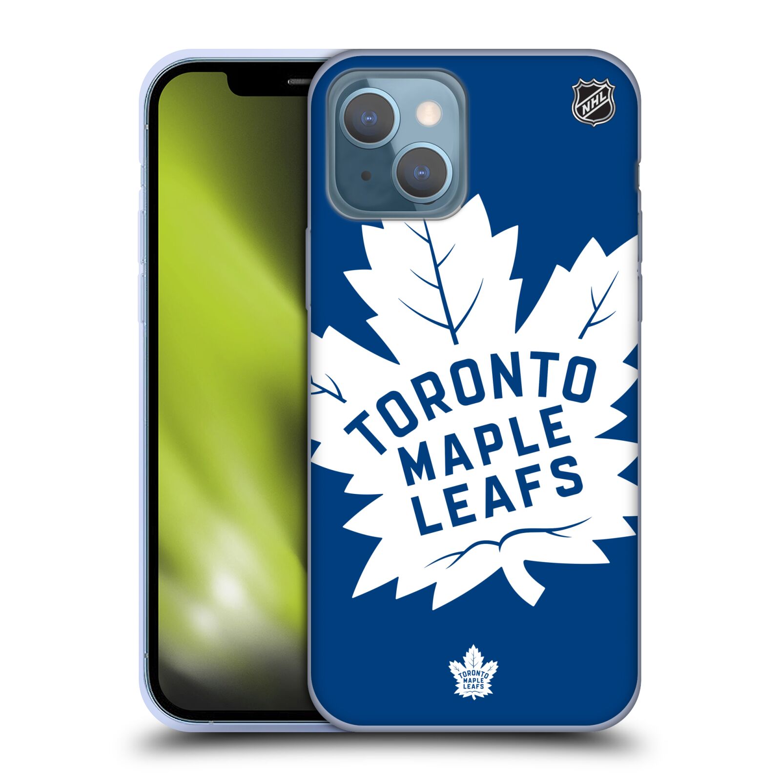 Silikonové pouzdro na mobil Apple iPhone 13 - NHL - Velké logo Toronto Maple Leafs (Silikonový kryt, obal, pouzdro na mobilní telefon Apple iPhone 13 s licencovaným motivem NHL - Velké logo Toronto Maple Leafs)