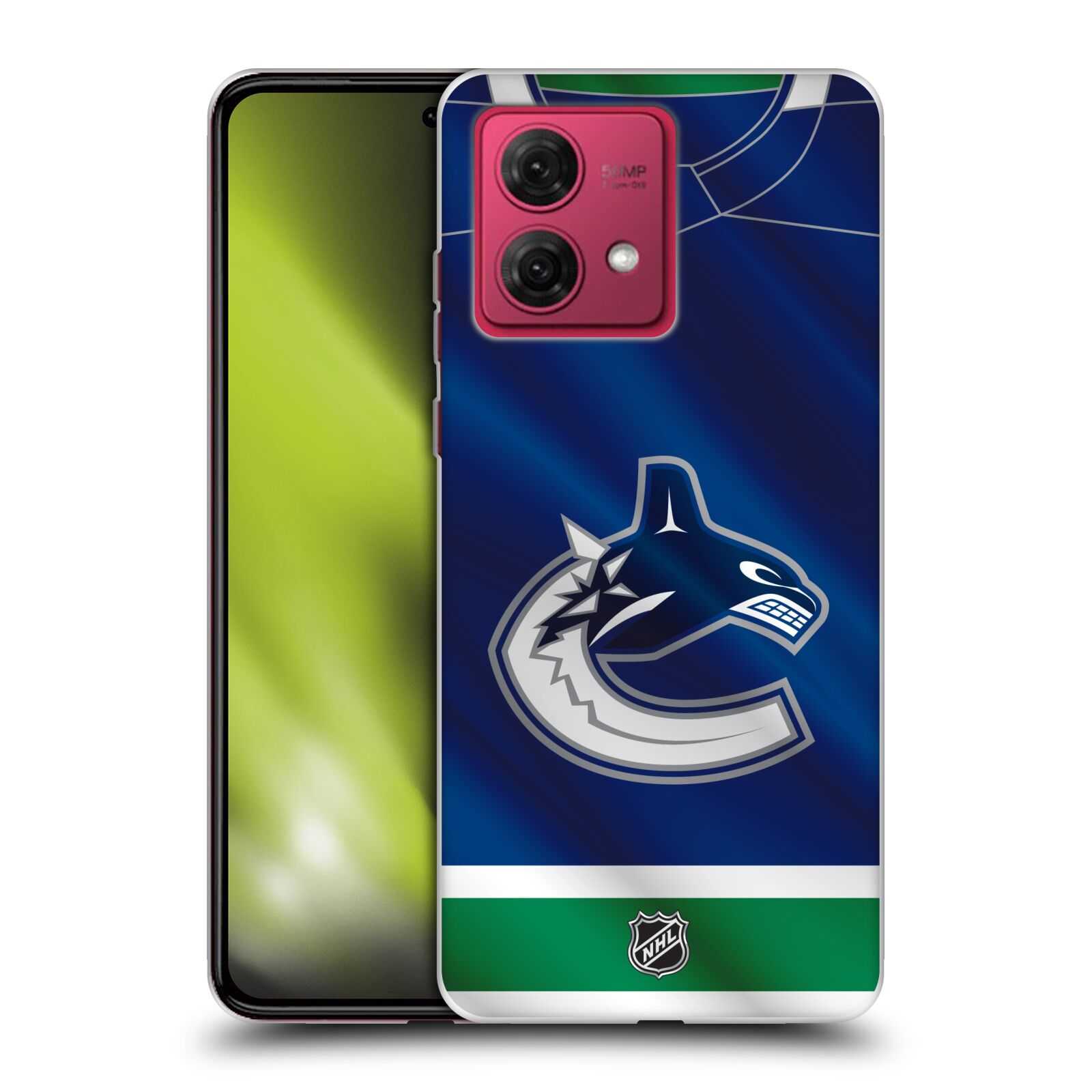 Silikonové pouzdro na mobil Motorola Moto G84 5G - NHL - Dres Vancouver Canucks (Silikonový kryt, obal, pouzdro na mobilní telefon Motorola Moto G84 5G s licencovaným motivem NHL - Dres Vancouver Canucks)