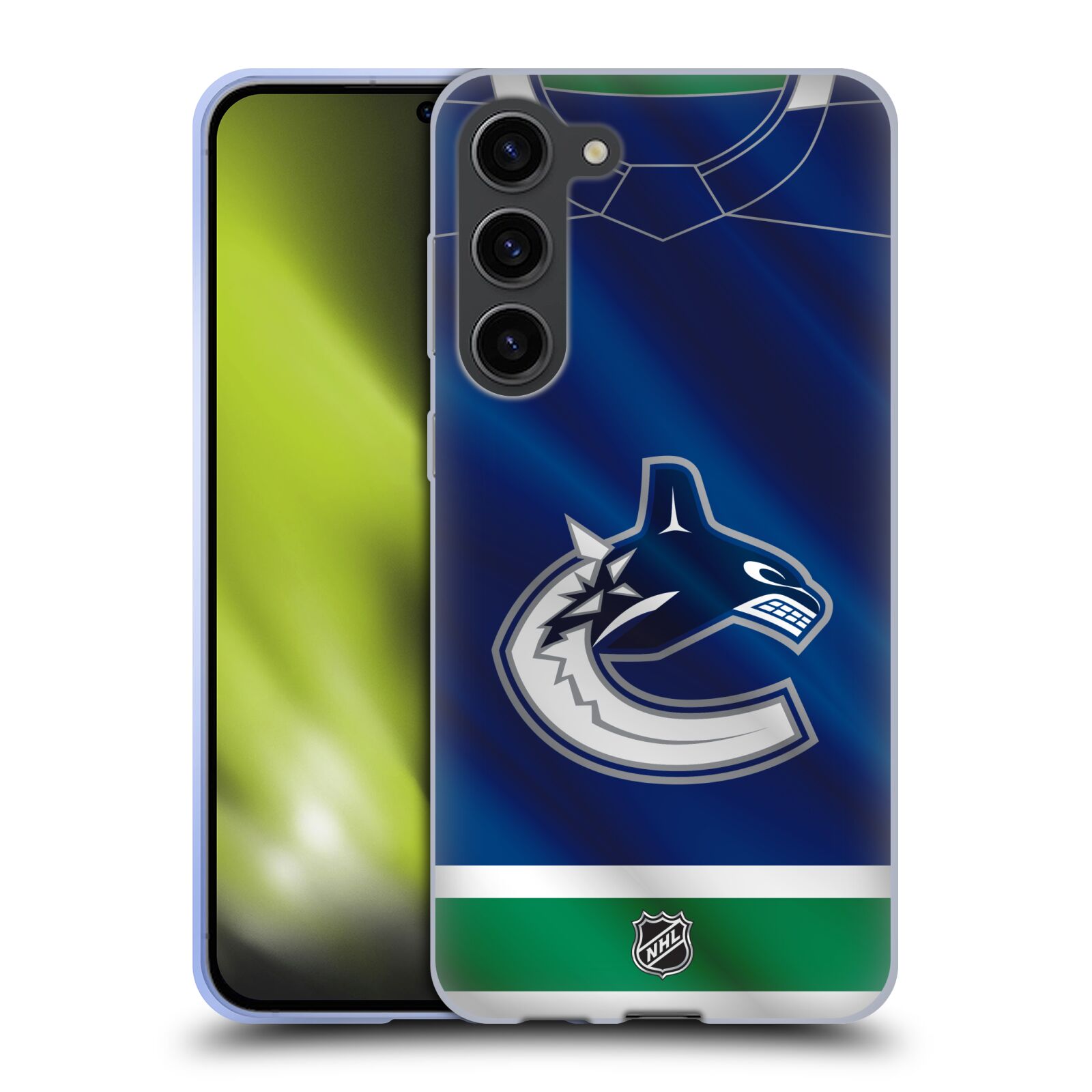 Silikonové pouzdro na mobil Samsung Galaxy S23 Plus - NHL - Dres Vancouver Canucks (Silikonový kryt, obal, pouzdro na mobilní telefon Samsung Galaxy S23 Plus s licencovaným motivem NHL - Dres Vancouver Canucks)